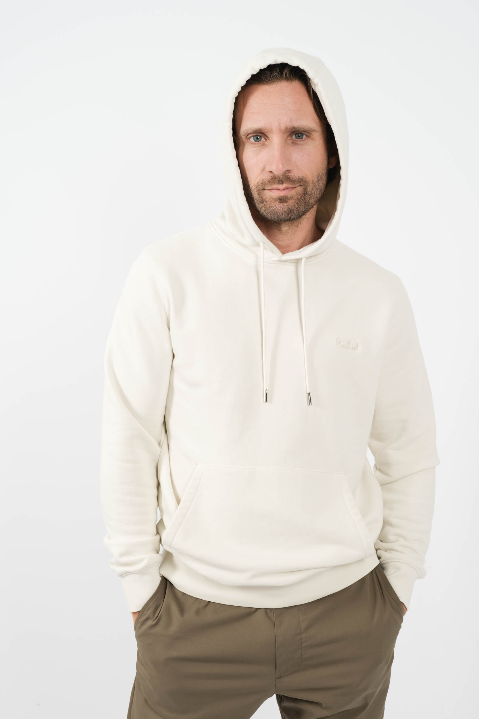 SWEAT WOOLRICH CAPUCHE BLANC SW0224-808