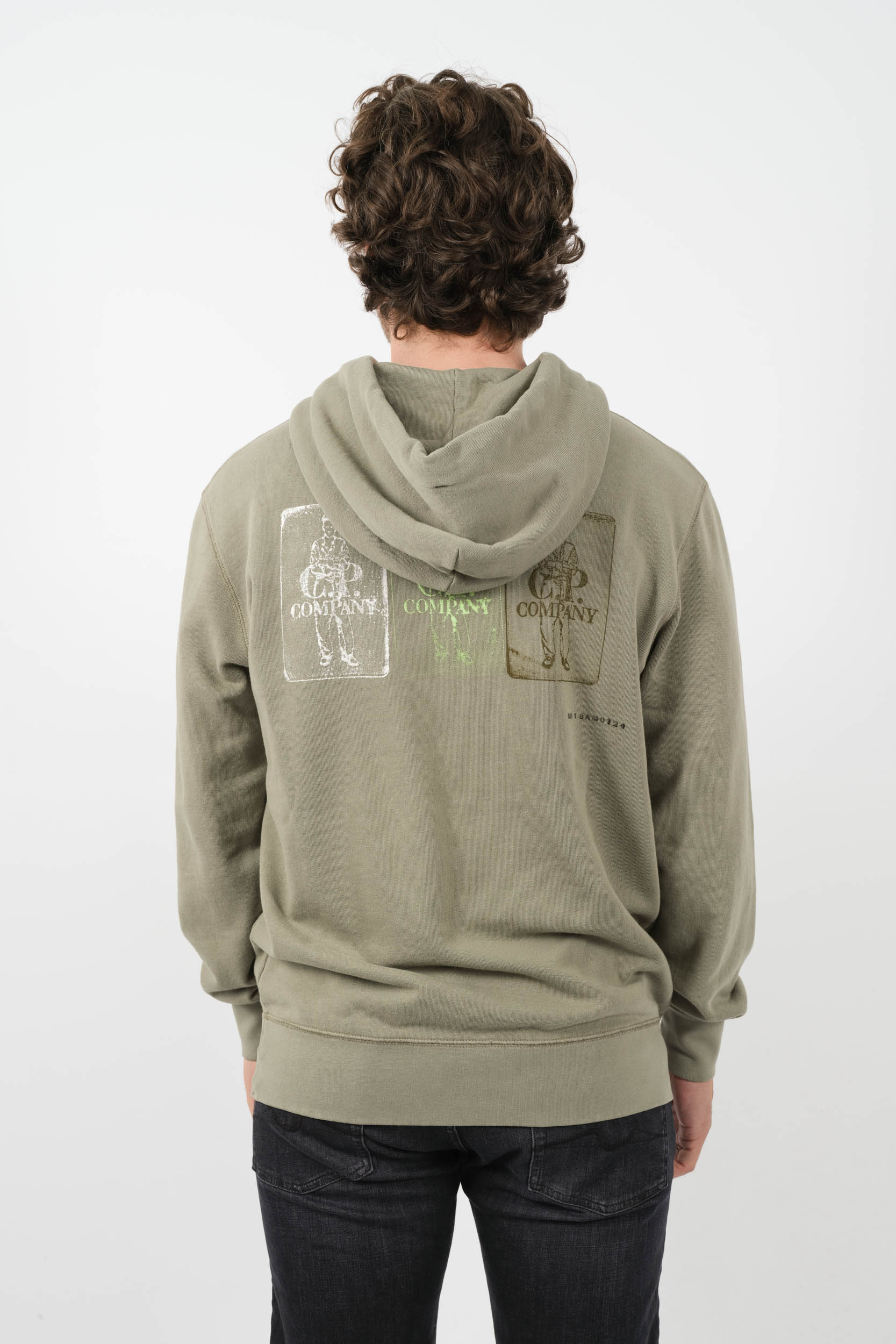 SWEAT C.P COMPANY CAPUCHE IMPRIME VERT S305A-627