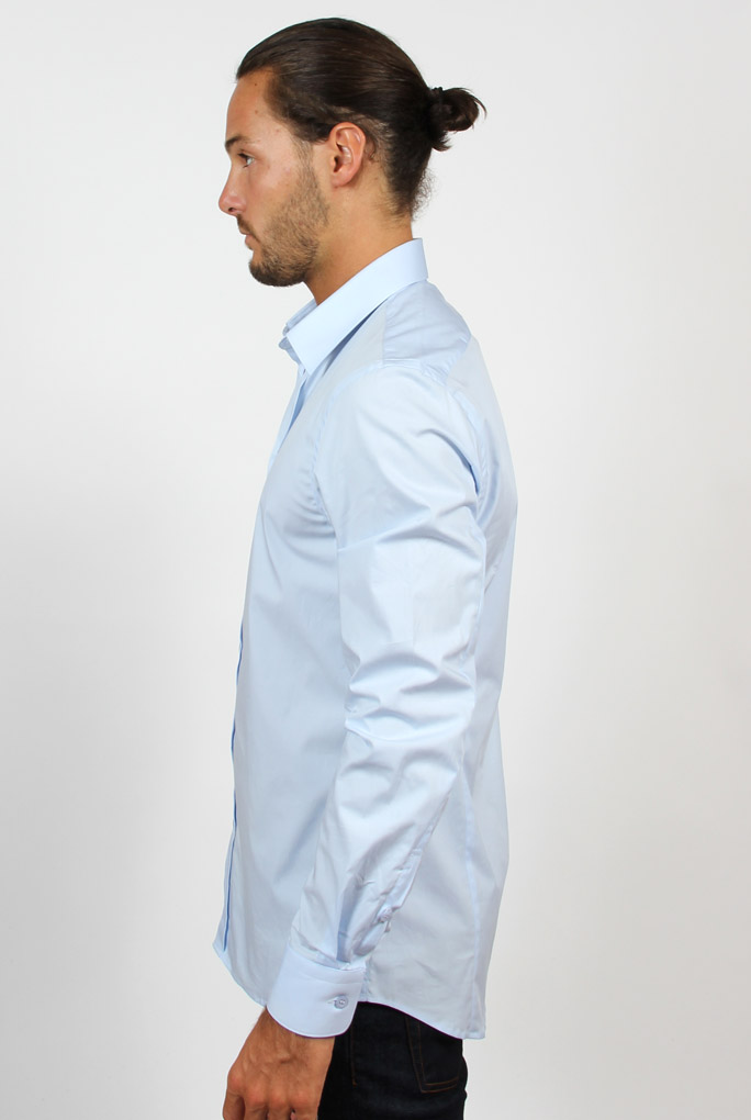 CHEMISE STRETCH FILIPPA K M. PAUL BLEU CIEL 2-11-14622 LGT BLUE