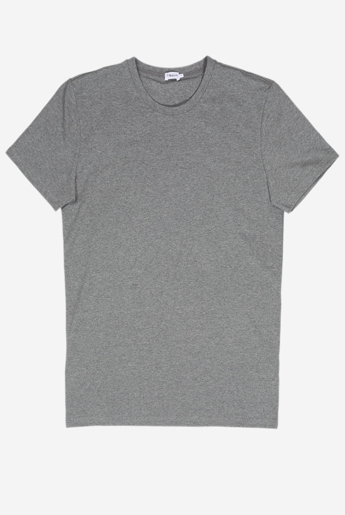 T-SHIRT FILIPPA K COL ROND GRIS M. SOFT LYCRA 10704-1448