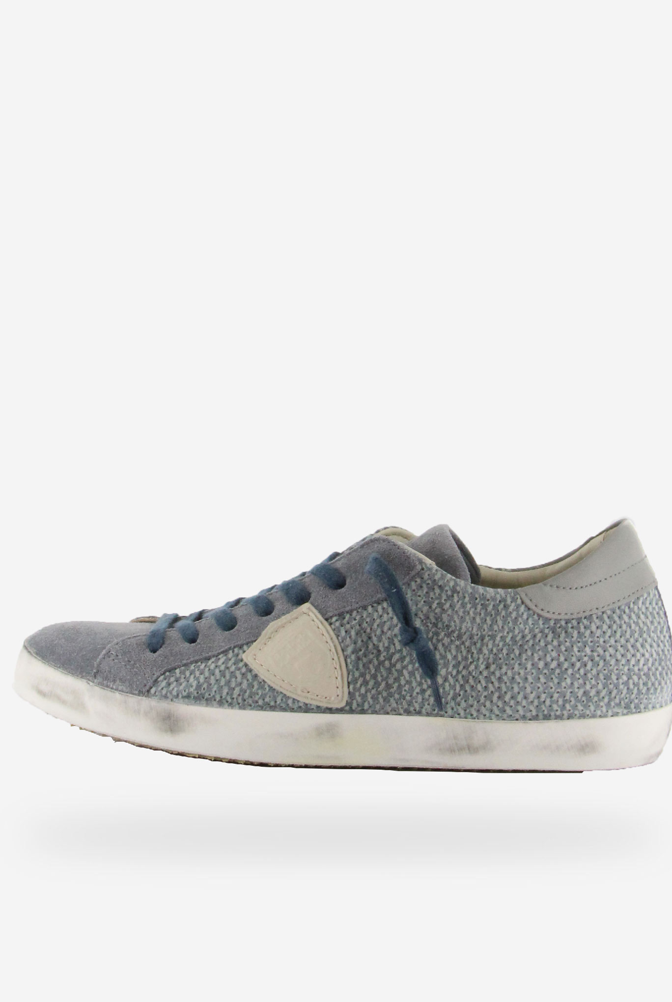 BASKETS PHILIPPE MODEL CLASSIC LOW UOMO PERFORE CIEL BUTTER CLLU-PS27