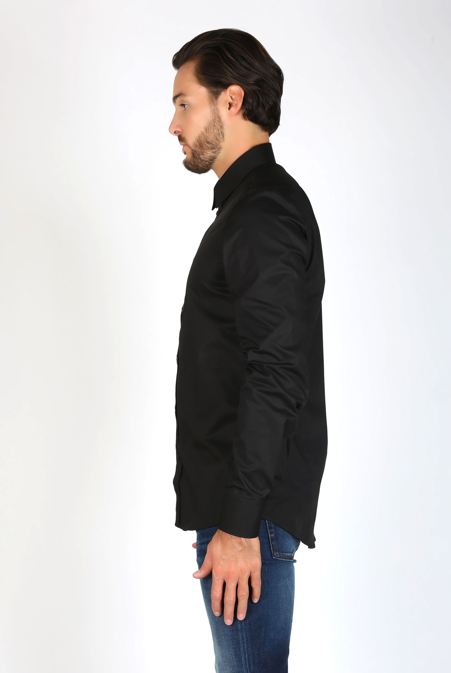 CHEMISE FILIPPA K NOIRE MAN PAUL STRETCH SHIRT BLACK 22844-1433