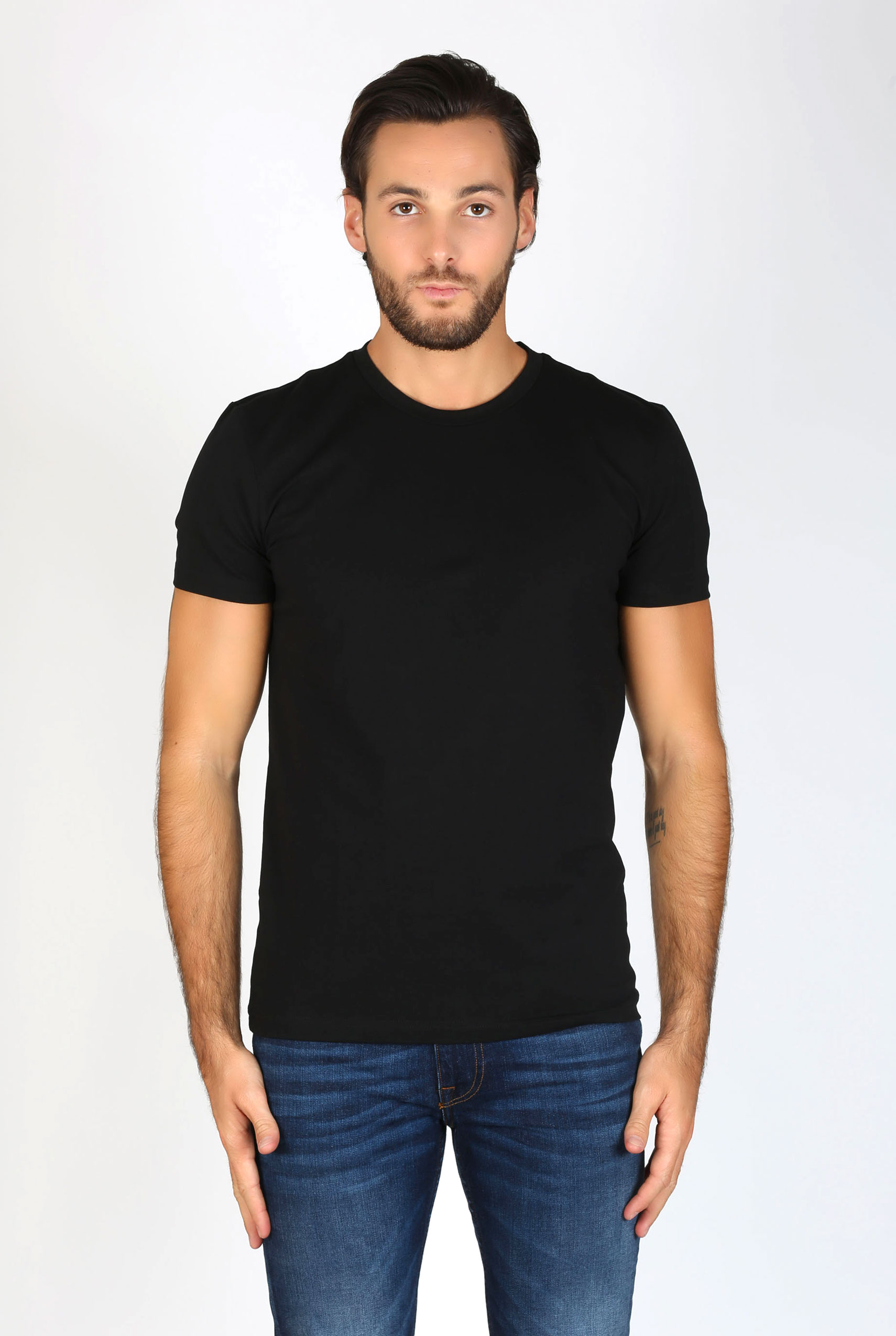 T SHIRT COL ROND FILIPPA K NOIR MAN SOFT LYCRA TEE BLACK 10704-1433