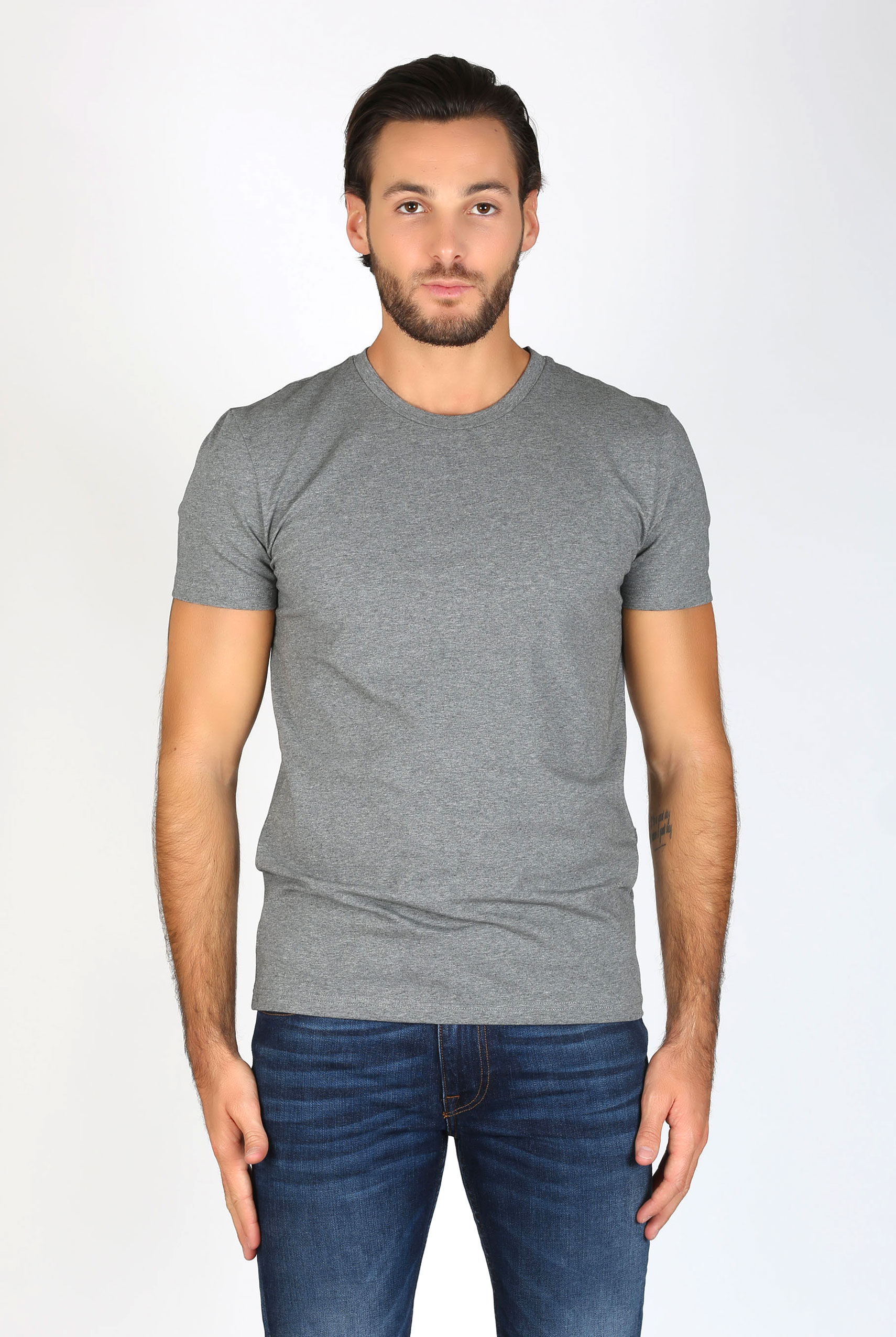 T SHIRT COL ROND FILIPPA K GRIS MAN SOFT LYCRA TEE GREY MELANGE 10704-1448