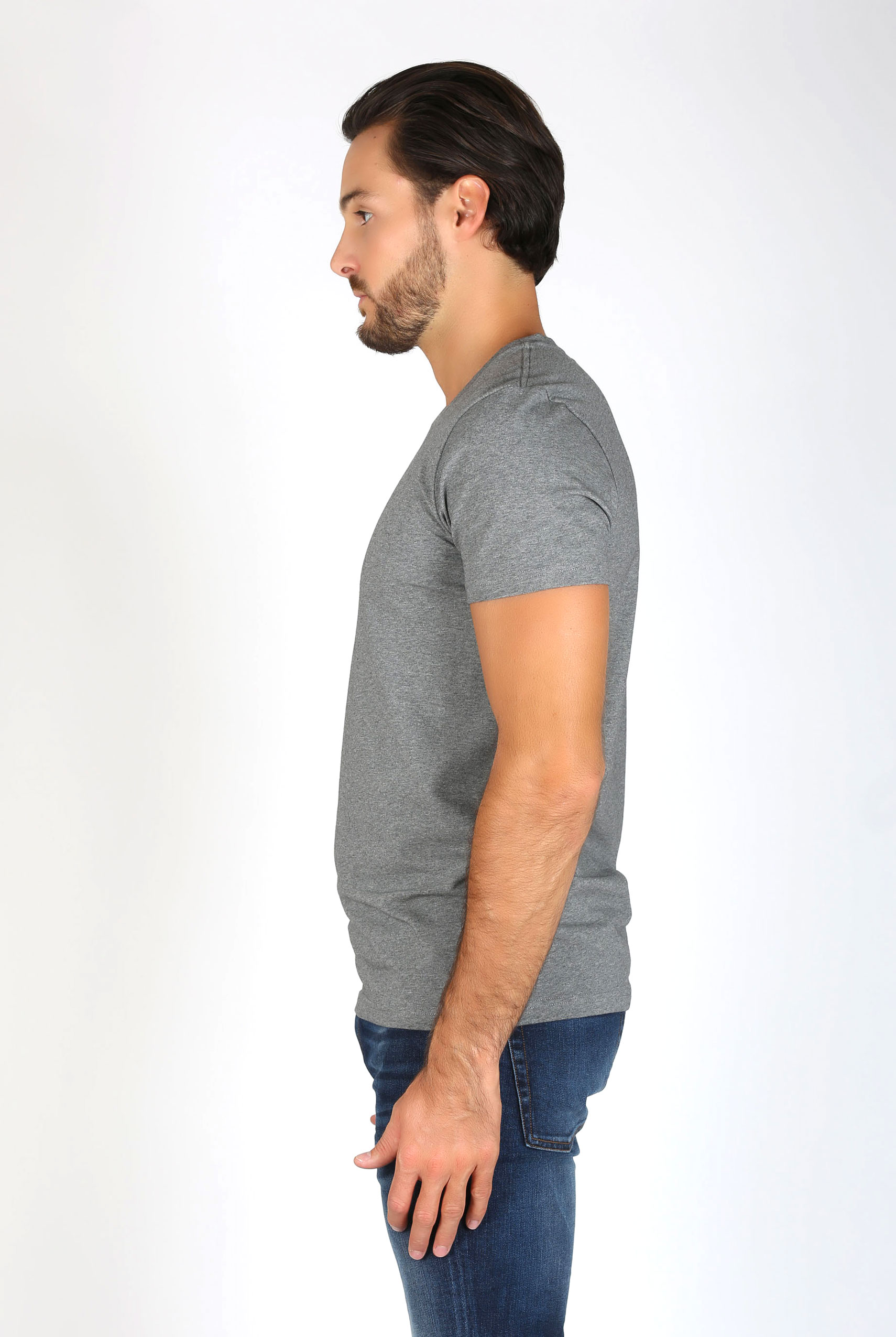 T SHIRT COL ROND FILIPPA K GRIS MAN SOFT LYCRA TEE GREY MELANGE 10704-1448