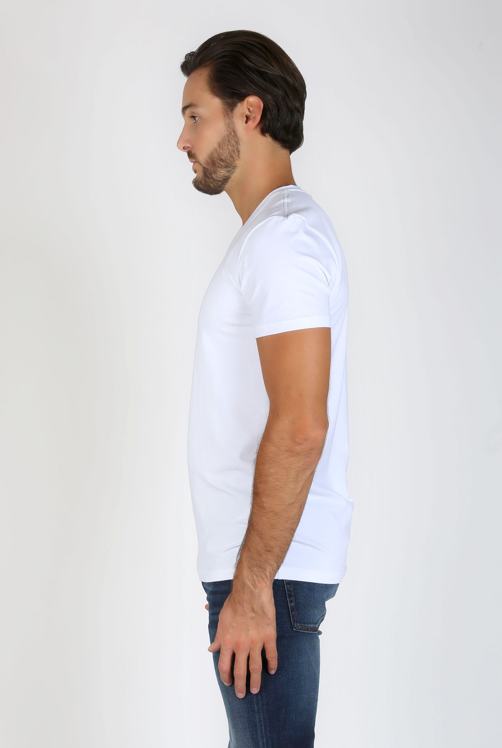 T SHIRT COL V FILIPPA K BLANC MAN SOFT LYCRA TEE 10704-1009