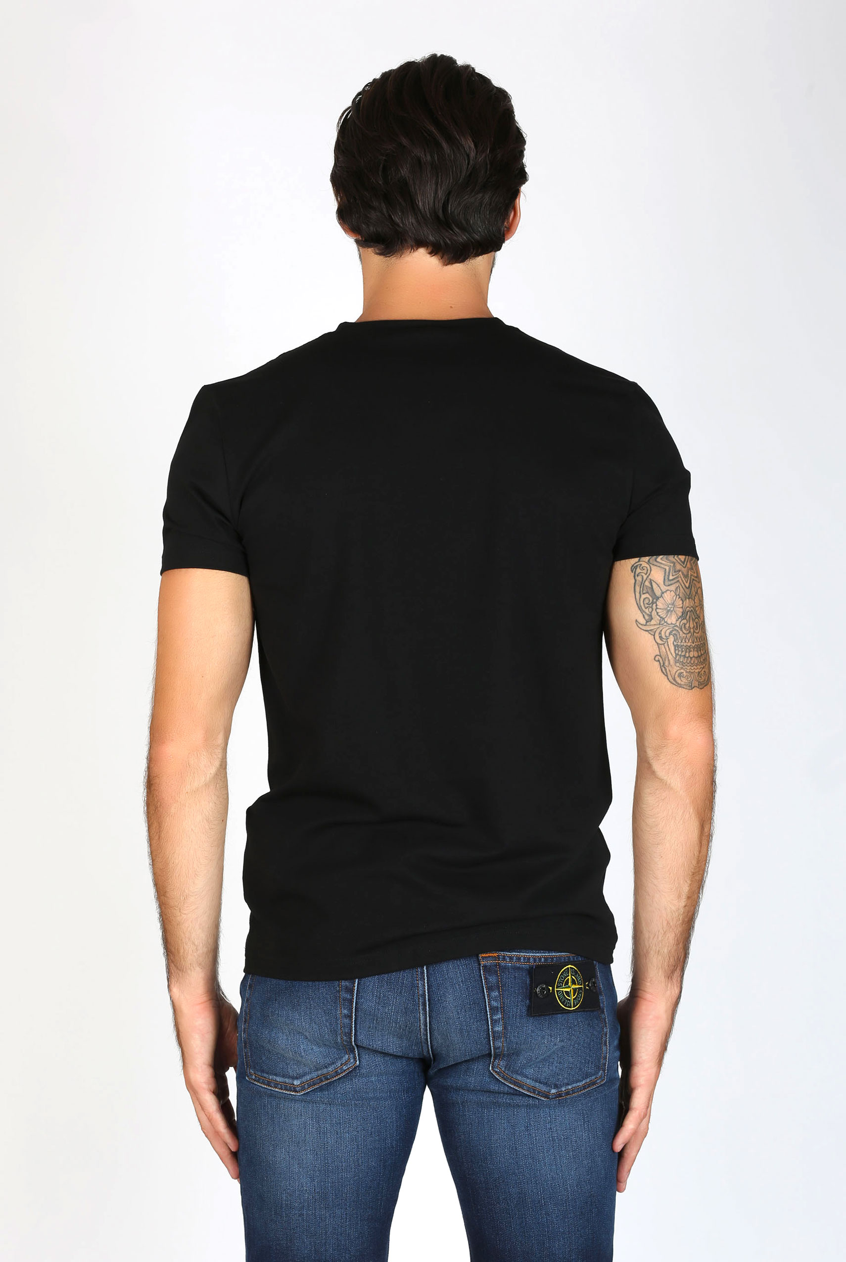 T SHIRT COL V FILIPPA K NOIR MAN SOFT LYCRA TEE BLACK 10704-1433