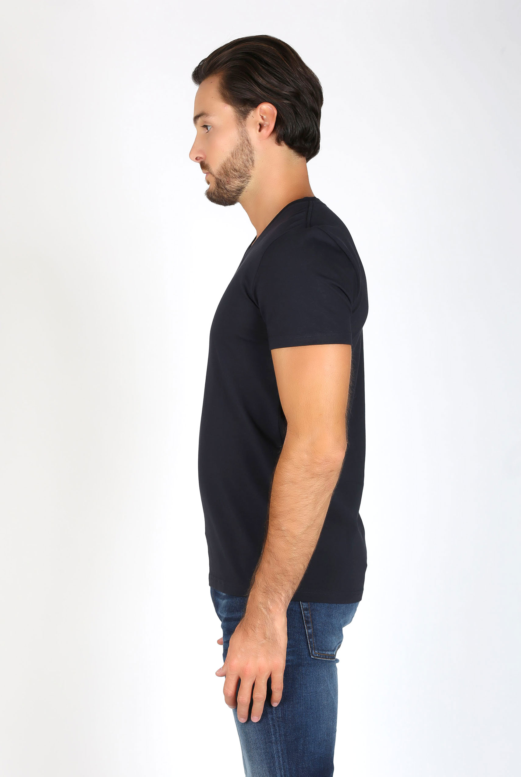 T SHIRT COL V FILIPPA K MARINE MAN SOFT LYCRA TEE MARINE 10704-2830