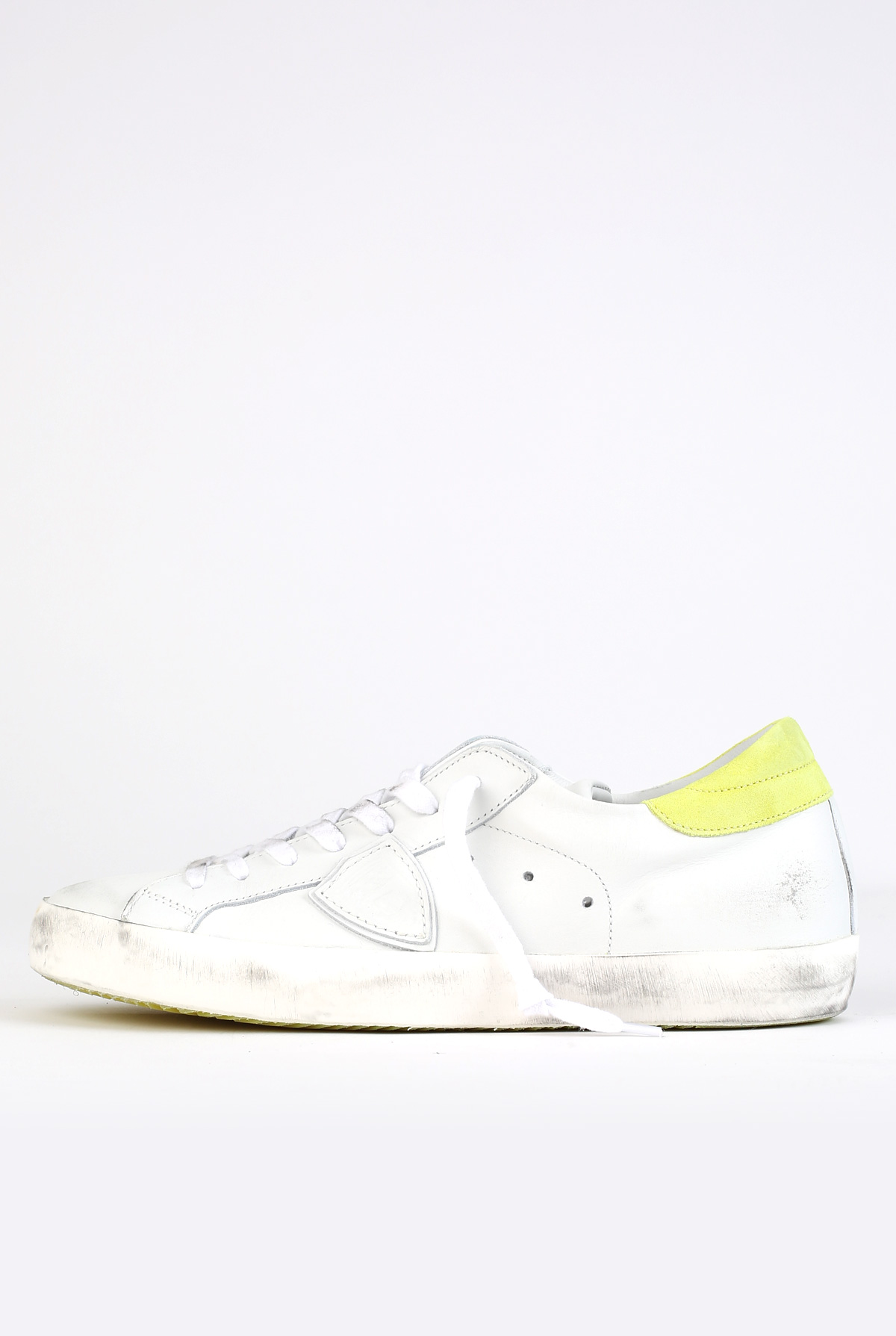 BASKETS PHILIPPE MODEL PARIS L U VEAU BLANC/JAUNE CLLU-VN01