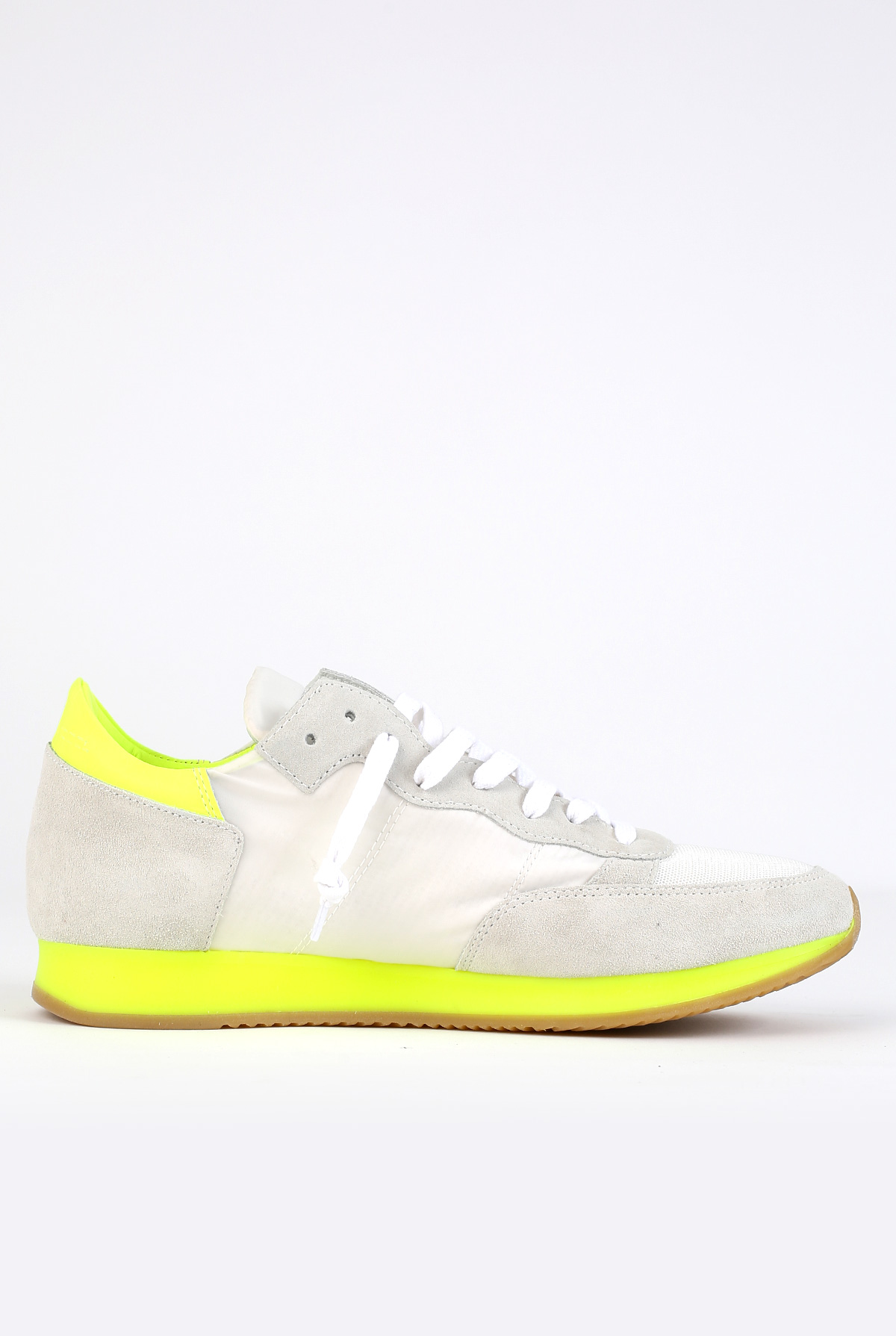 BASKETS PHILIPPE MODEL TROPEZ L U NEON BLANC/JAUNE TRLU-NS01