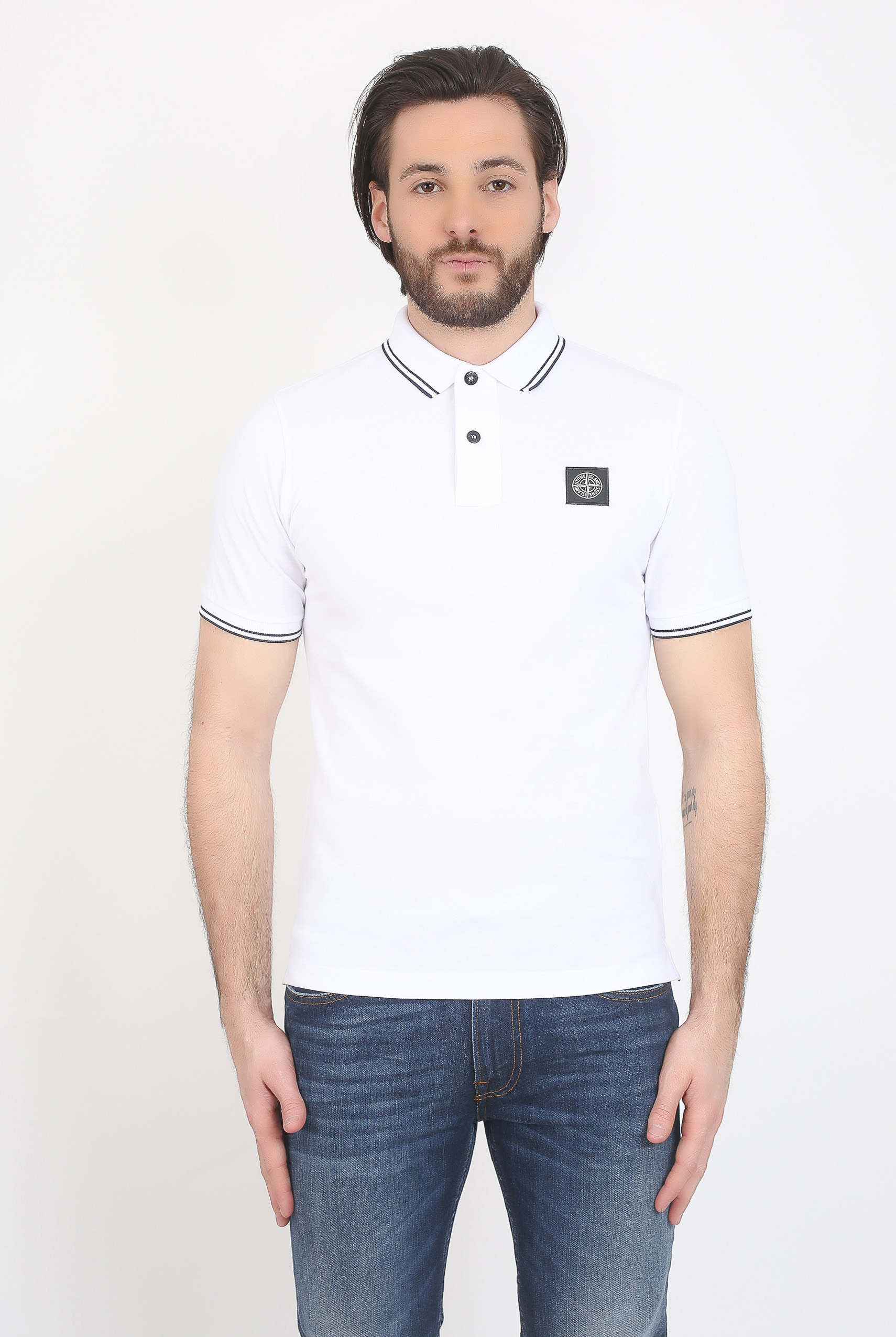 POLO STONE ISLAND BLANC 101522S18-V0001