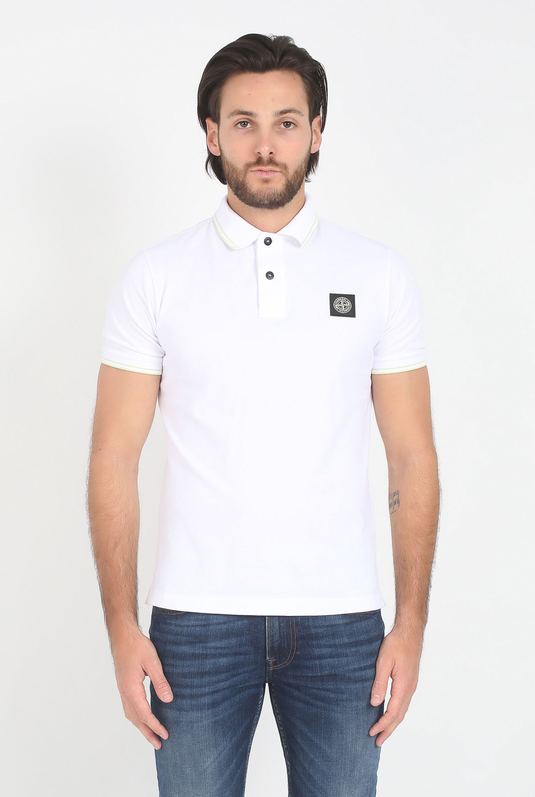 POLO STONE ISLAND BLANC 101522S18-V2001