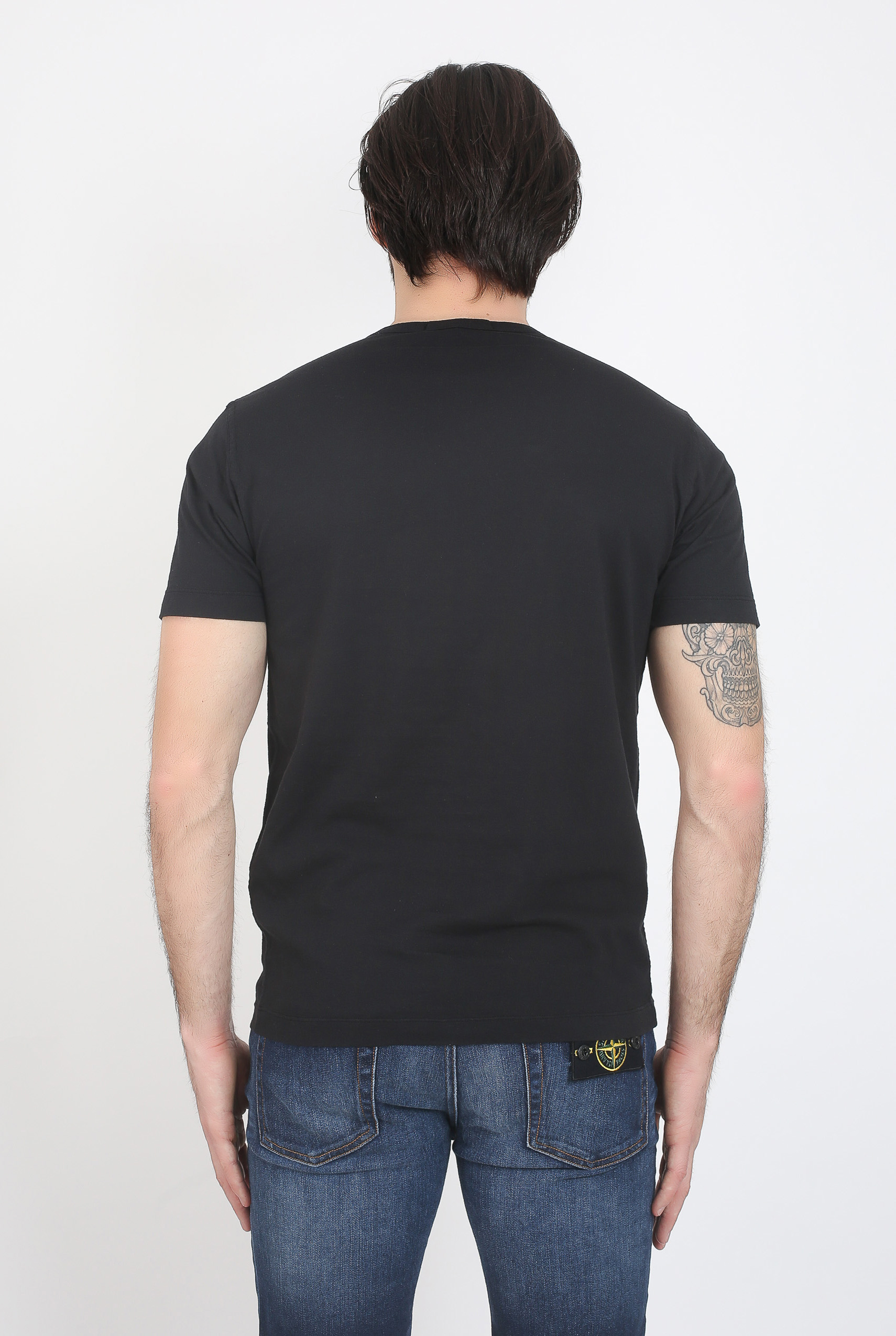 T-SHIRT COL V STONE ISLAND NOIR 681522457-V0029