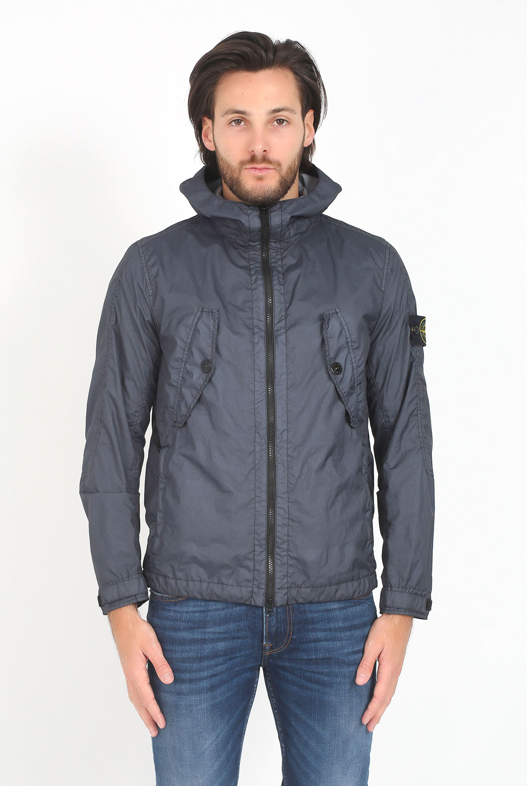 BLOUSON STONE ISLAND MEMBRANA 3L TC BLEU-GRIS 681541123-V0063
