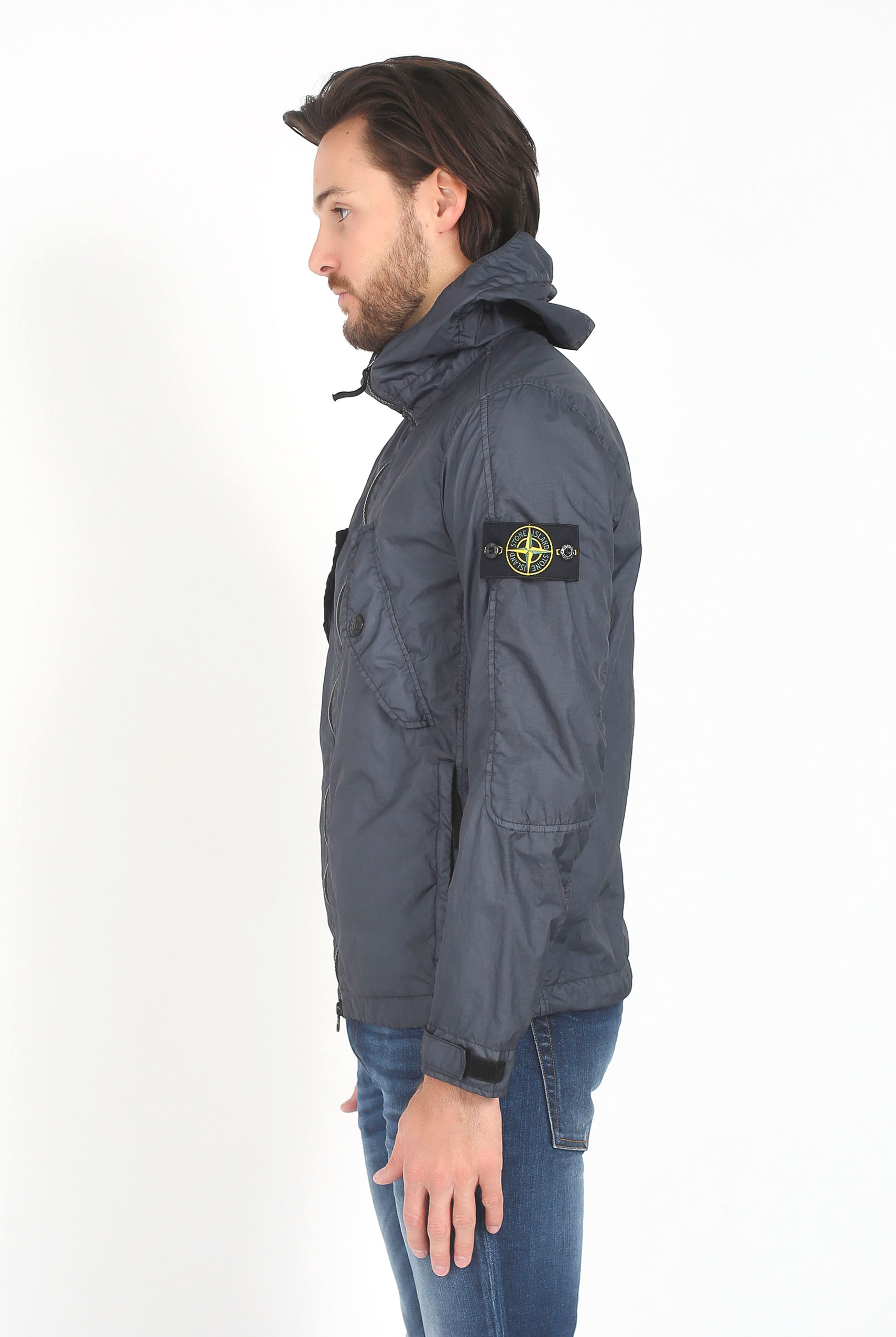 BLOUSON STONE ISLAND MEMBRANA 3L TC BLEU-GRIS 681541123-V0063