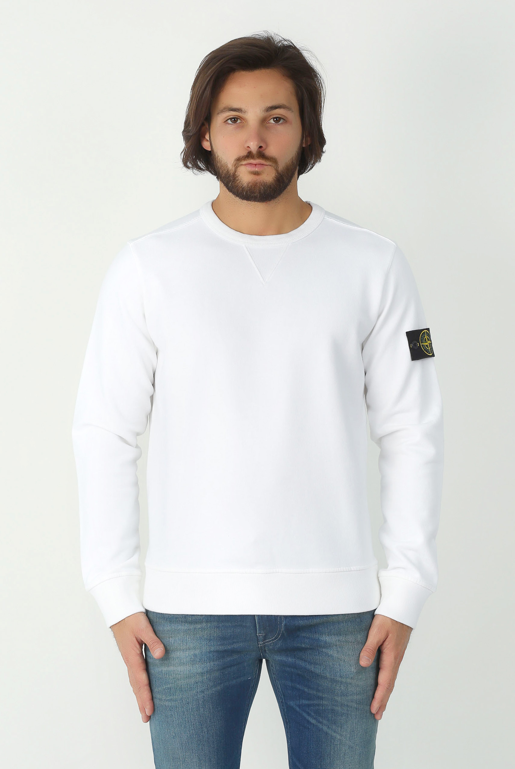 SWEAT STONE ISLAND BLANC 681562740-V0001