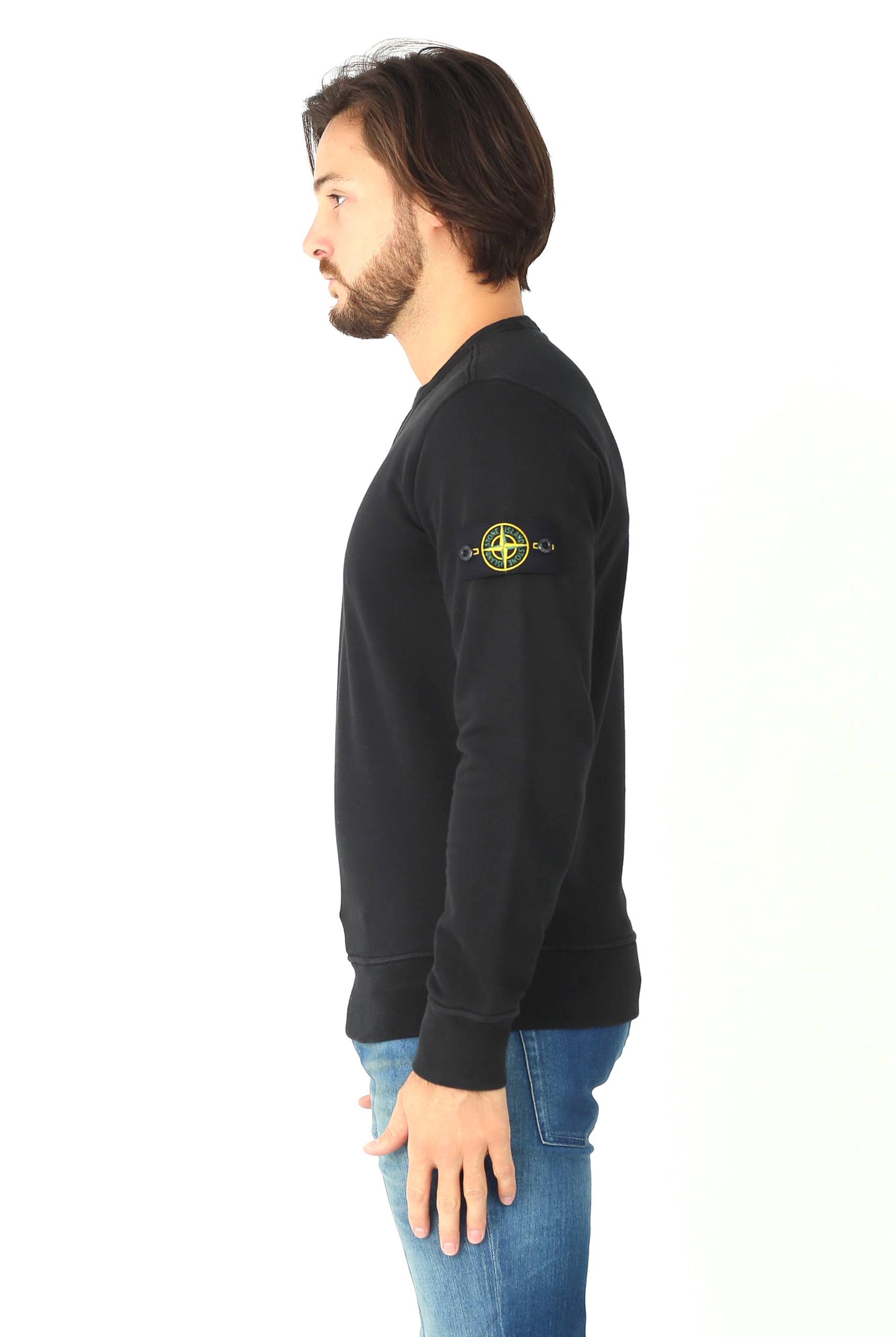 SWEAT STONE ISLAND NOIR 681562740-V0029