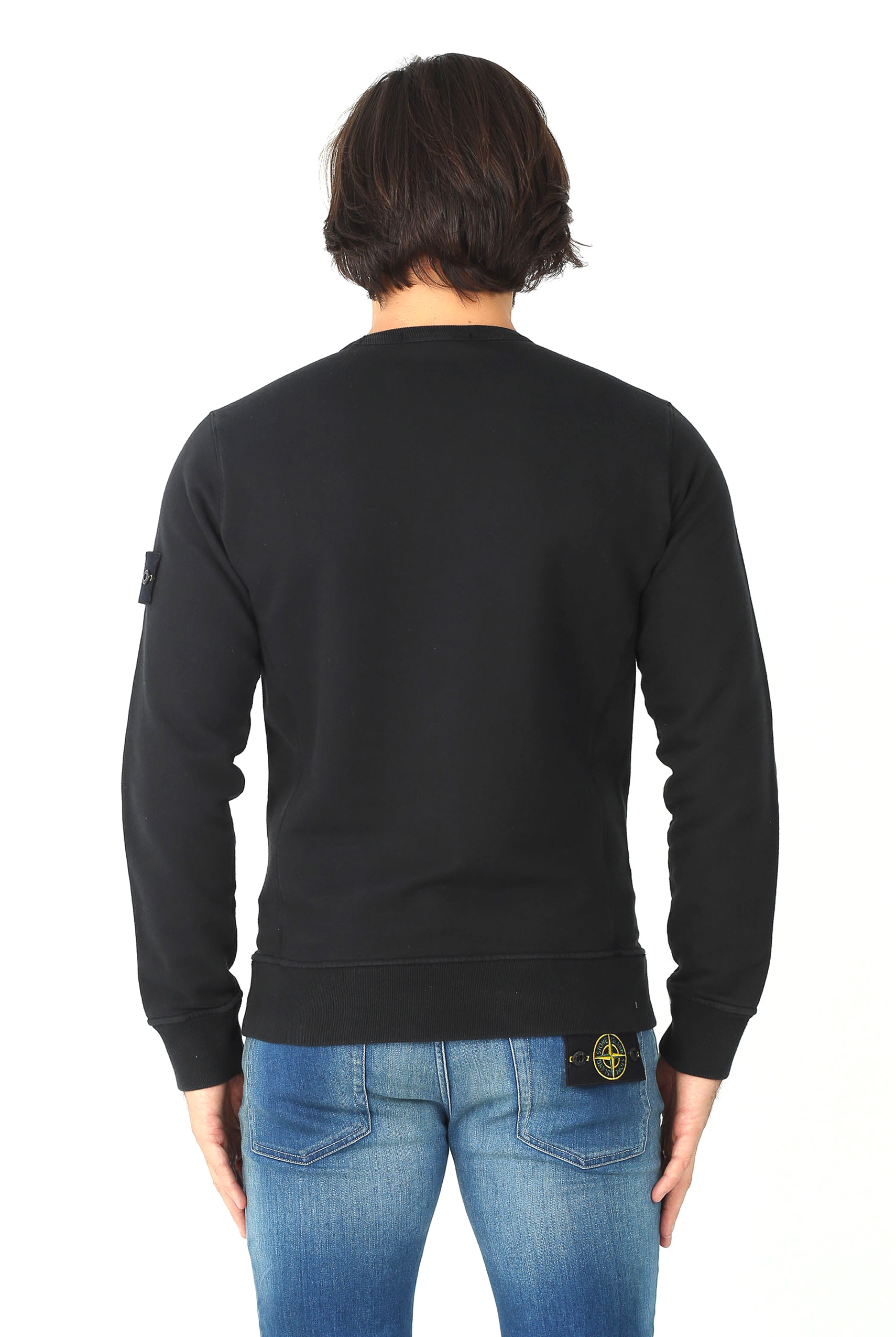 SWEAT STONE ISLAND NOIR 681562740-V0029