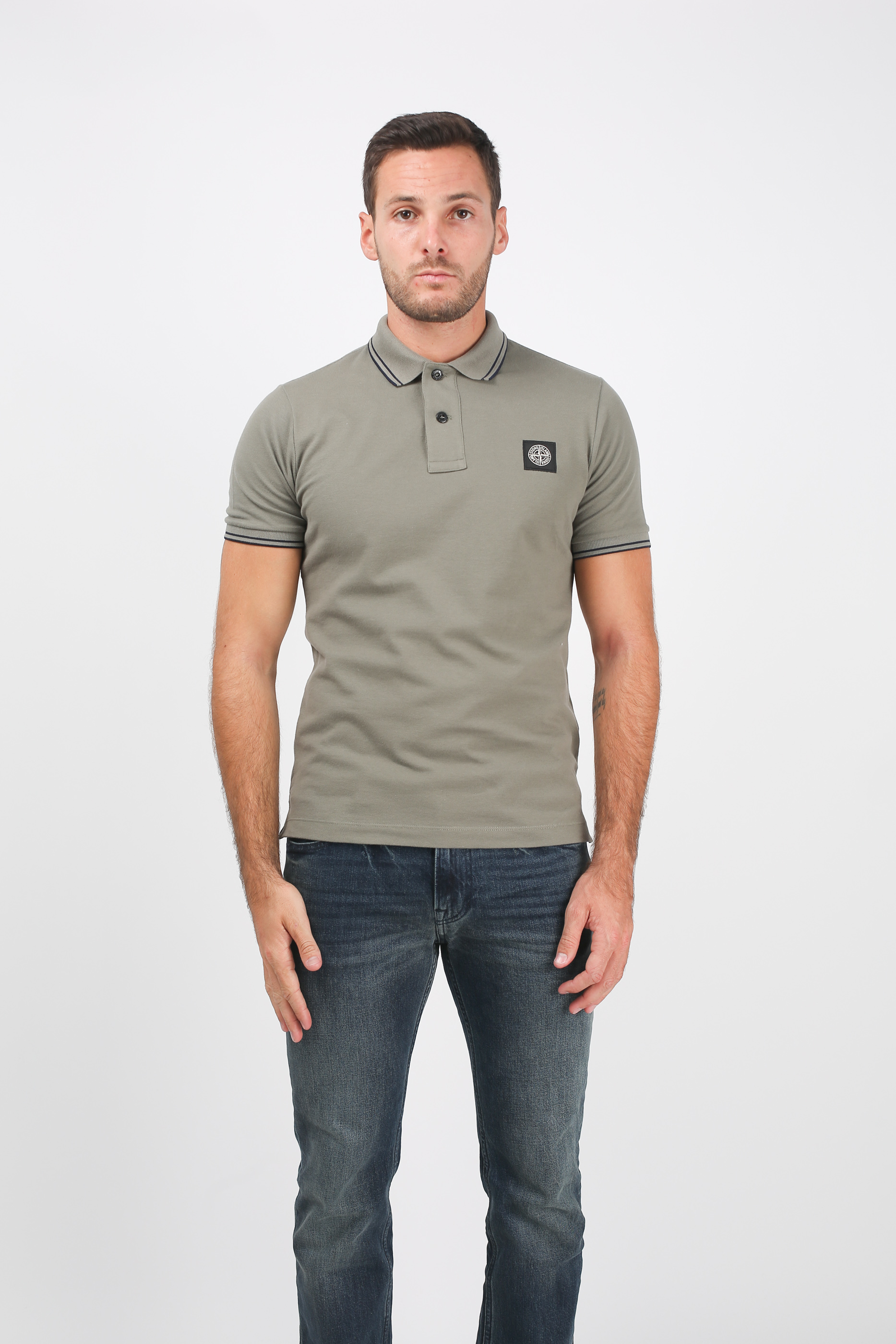 POLO STONE ISLAND VERT OLIVE 691522S18-V0058