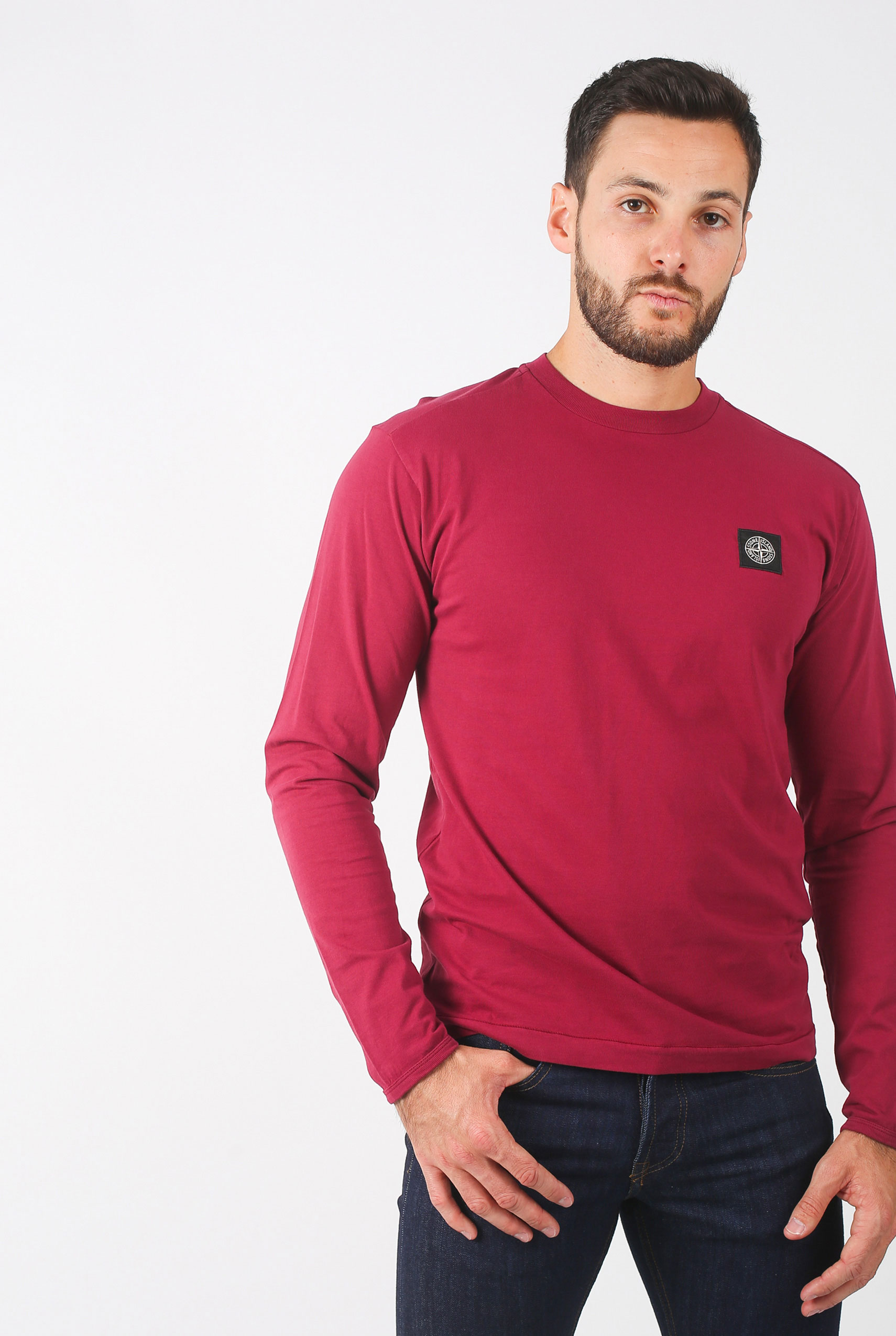 T-SHIRT STONE ISLAND GRENAT 691524041-V0014