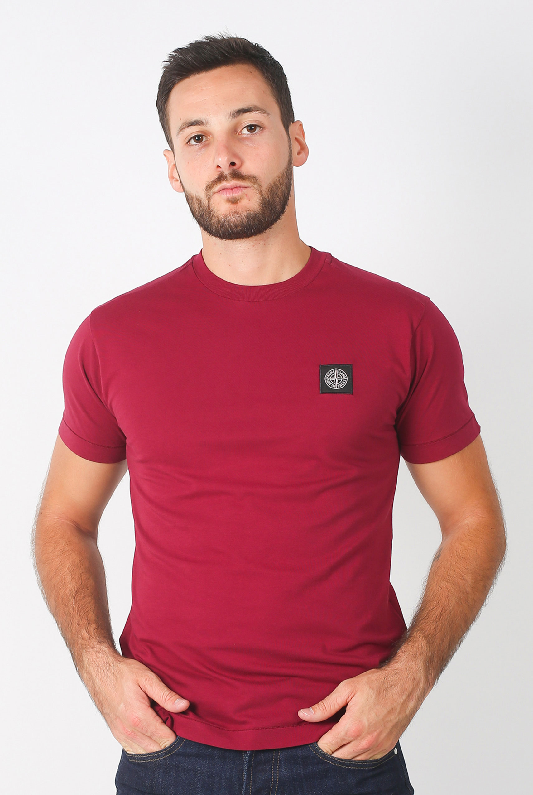 T-SHIRT STONE ISLAND GRENAT 691524141-V0014