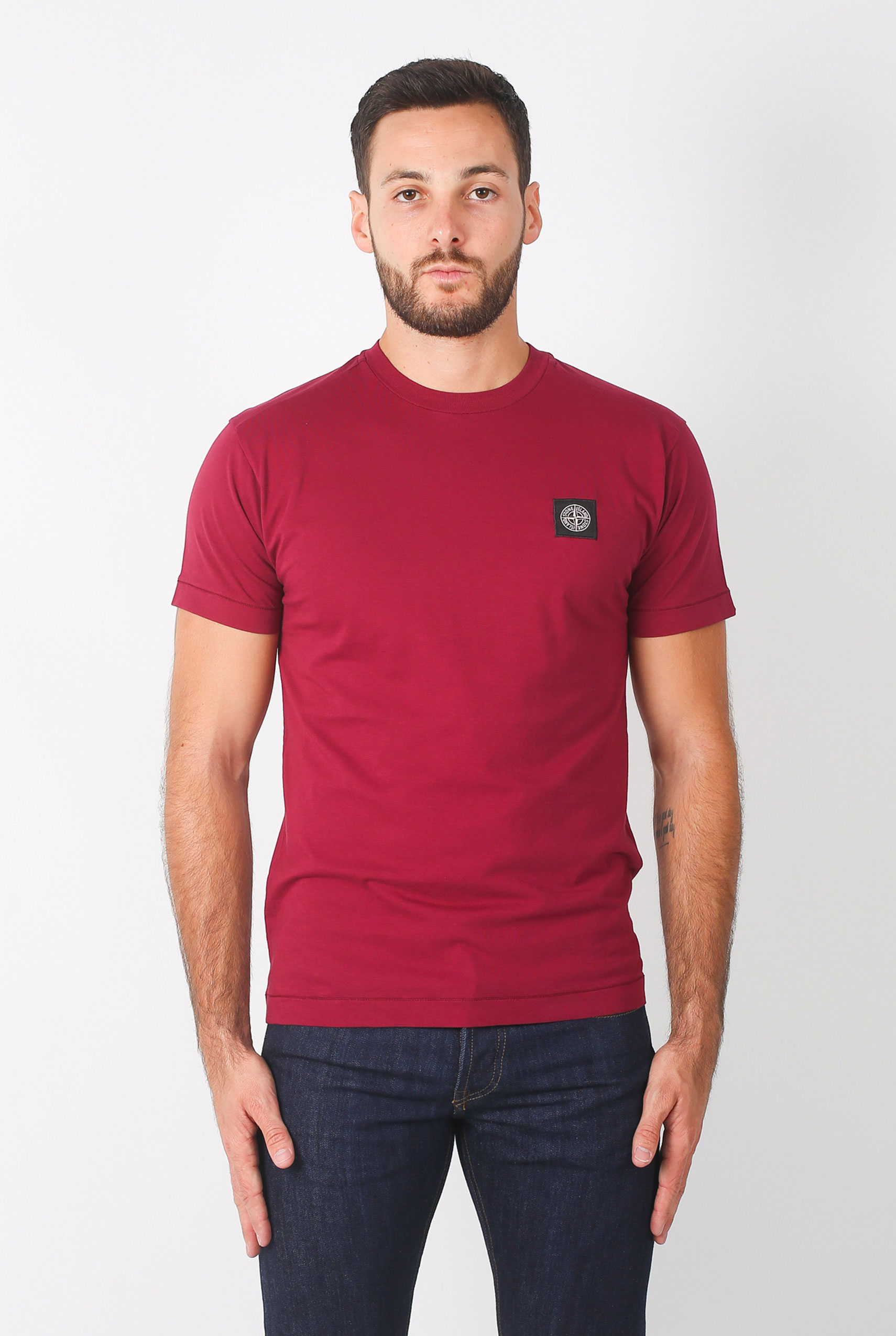T-SHIRT STONE ISLAND GRENAT 691524141-V0014