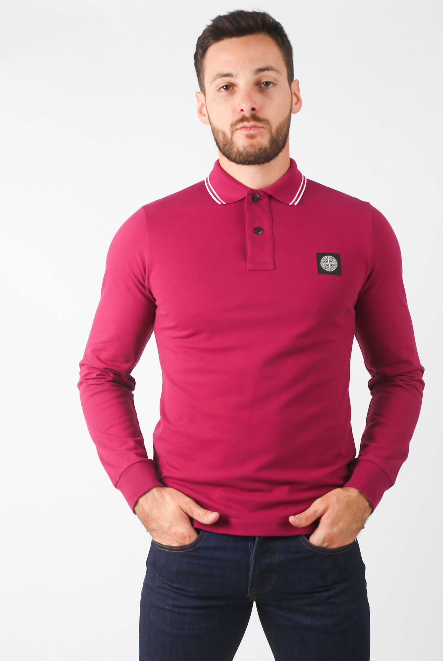 POLO STONE ISLAND GRENAT 69152SS18-V0014