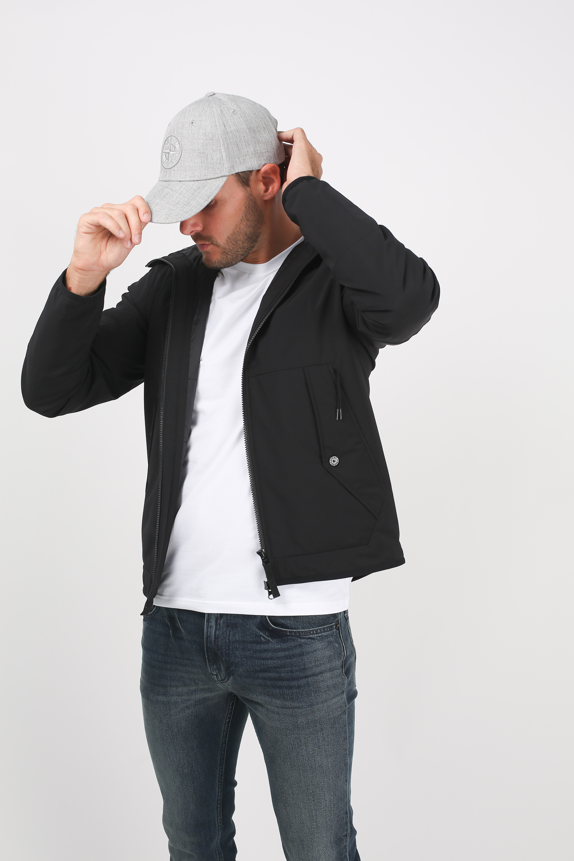 BLOUSON STONE ISLAND NOIR SOFT SHELL-R WITH PRIMALOFT 691541027-V0029