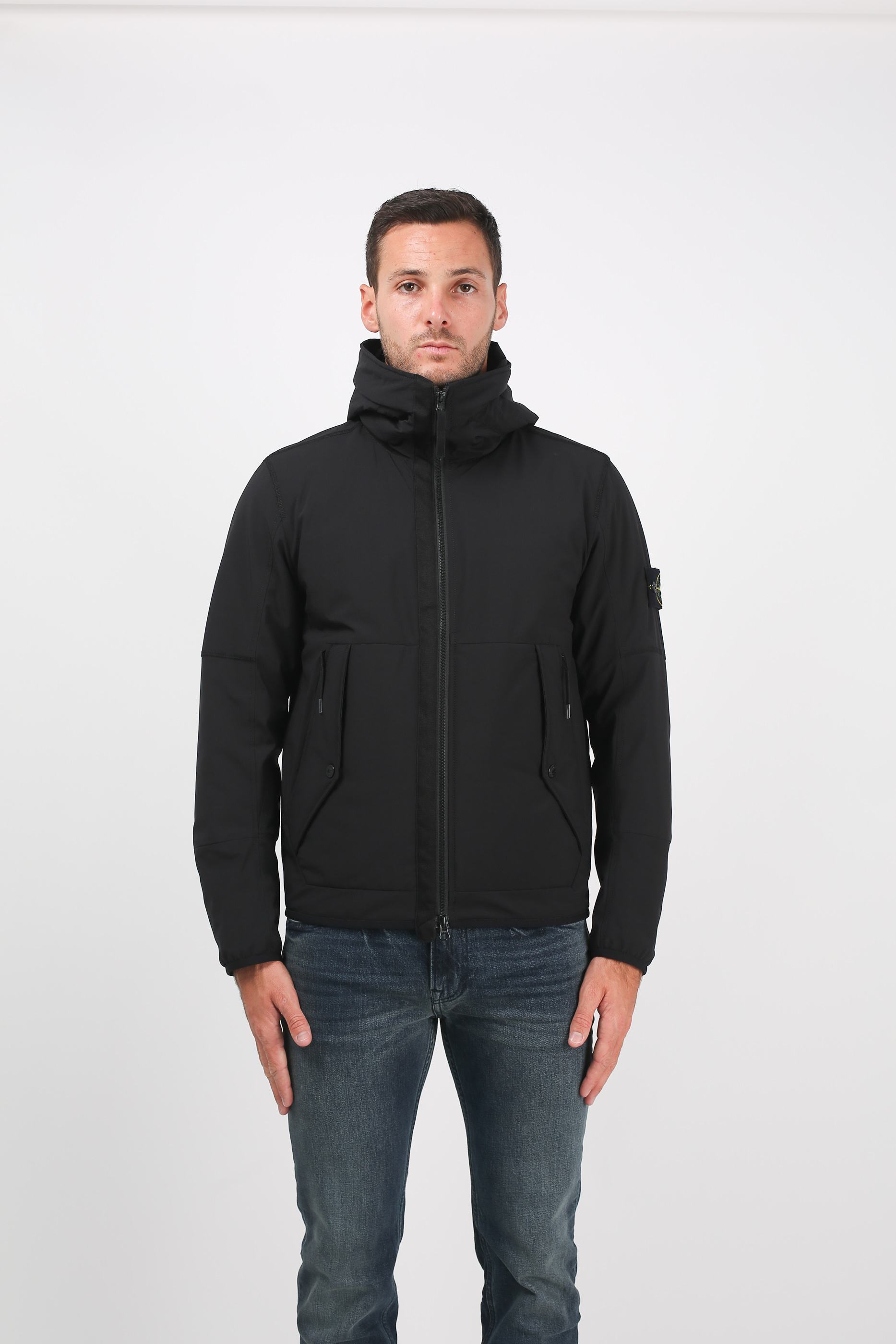 BLOUSON STONE ISLAND NOIR SOFT SHELL-R WITH PRIMALOFT 691541027-V0029