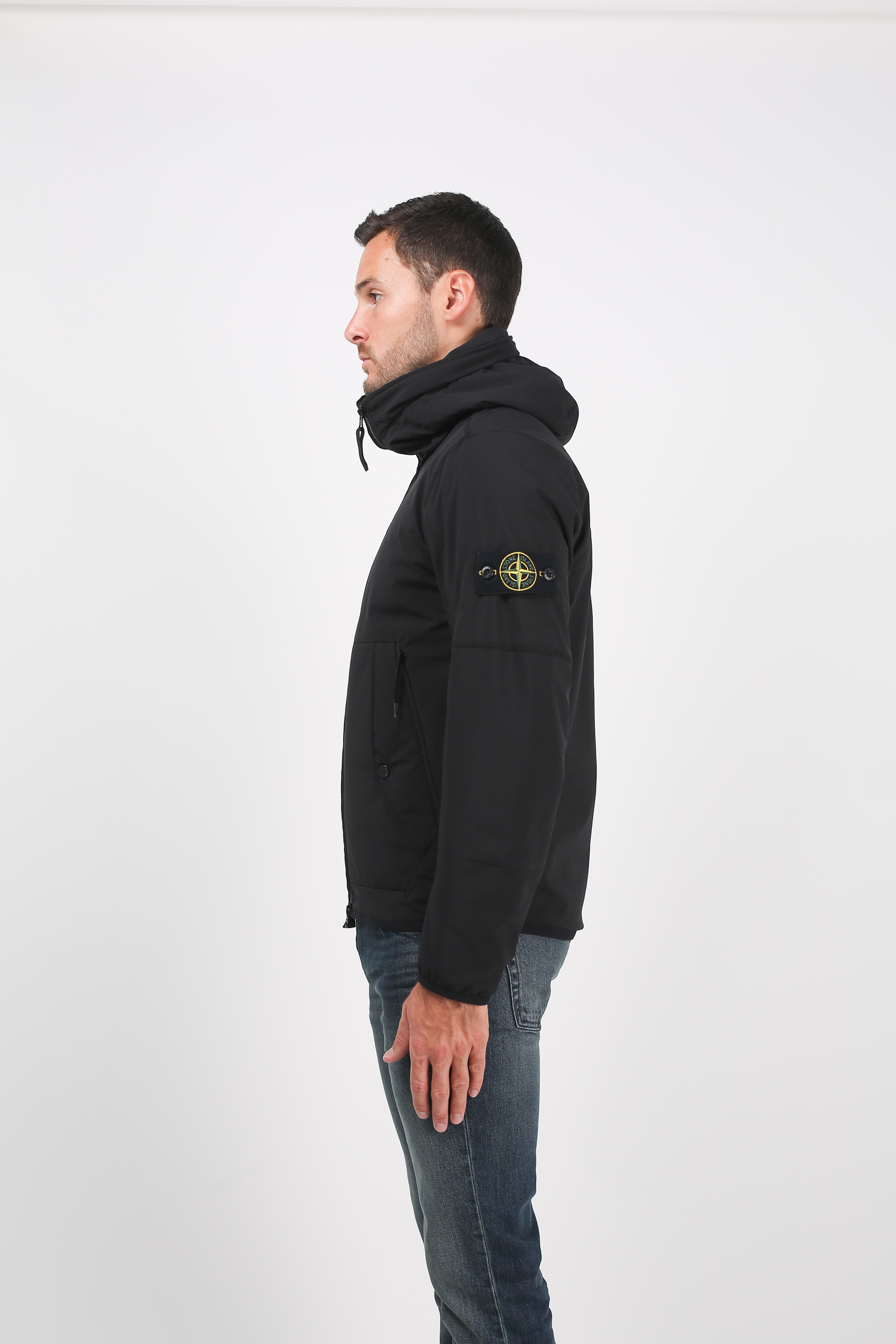 BLOUSON STONE ISLAND NOIR SOFT SHELL-R WITH PRIMALOFT 691541027-V0029