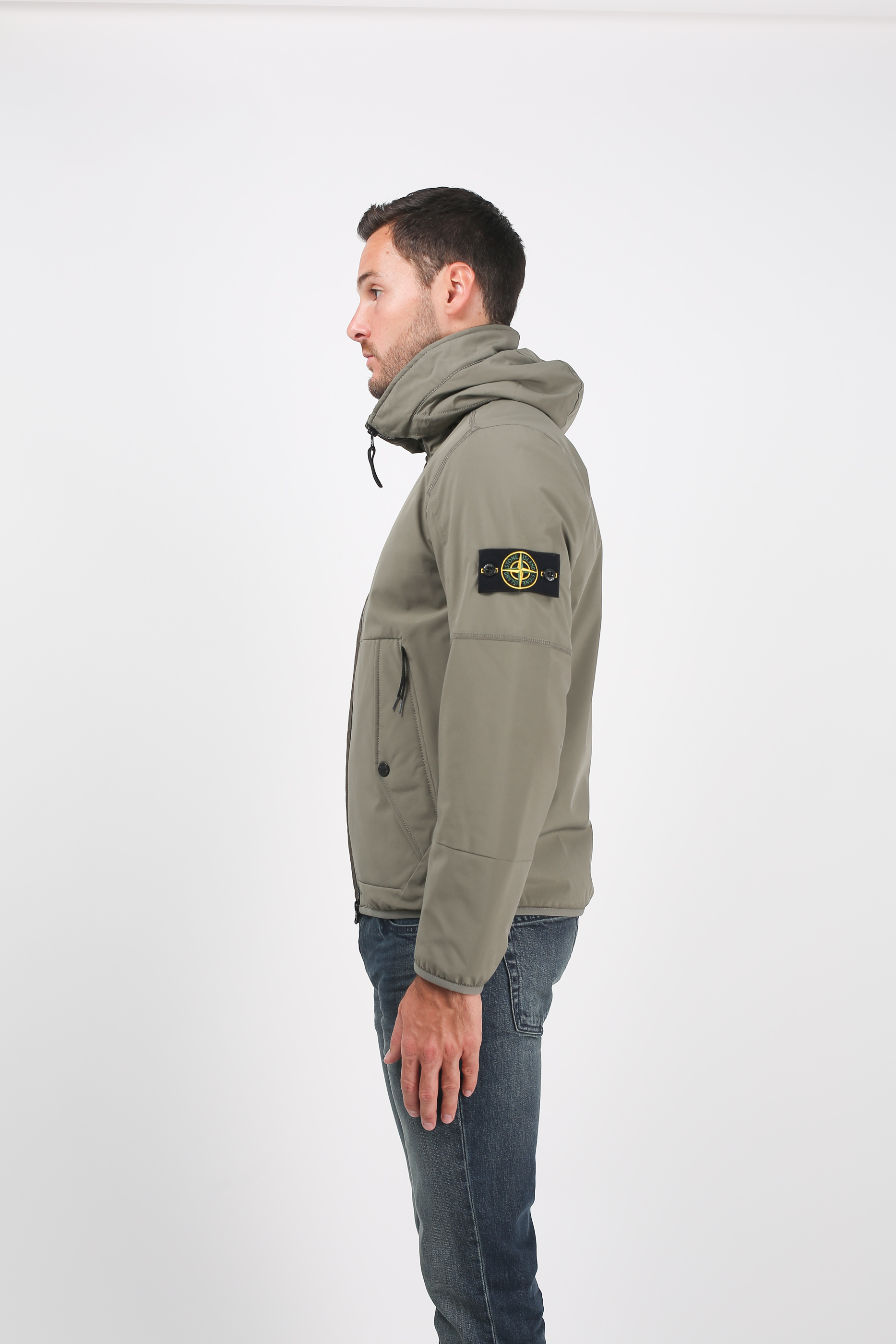 BLOUSON STONE ISLAND VERT OLIVE SOFT SHELL-R WITH PRIMALOFT 691541027-V0058