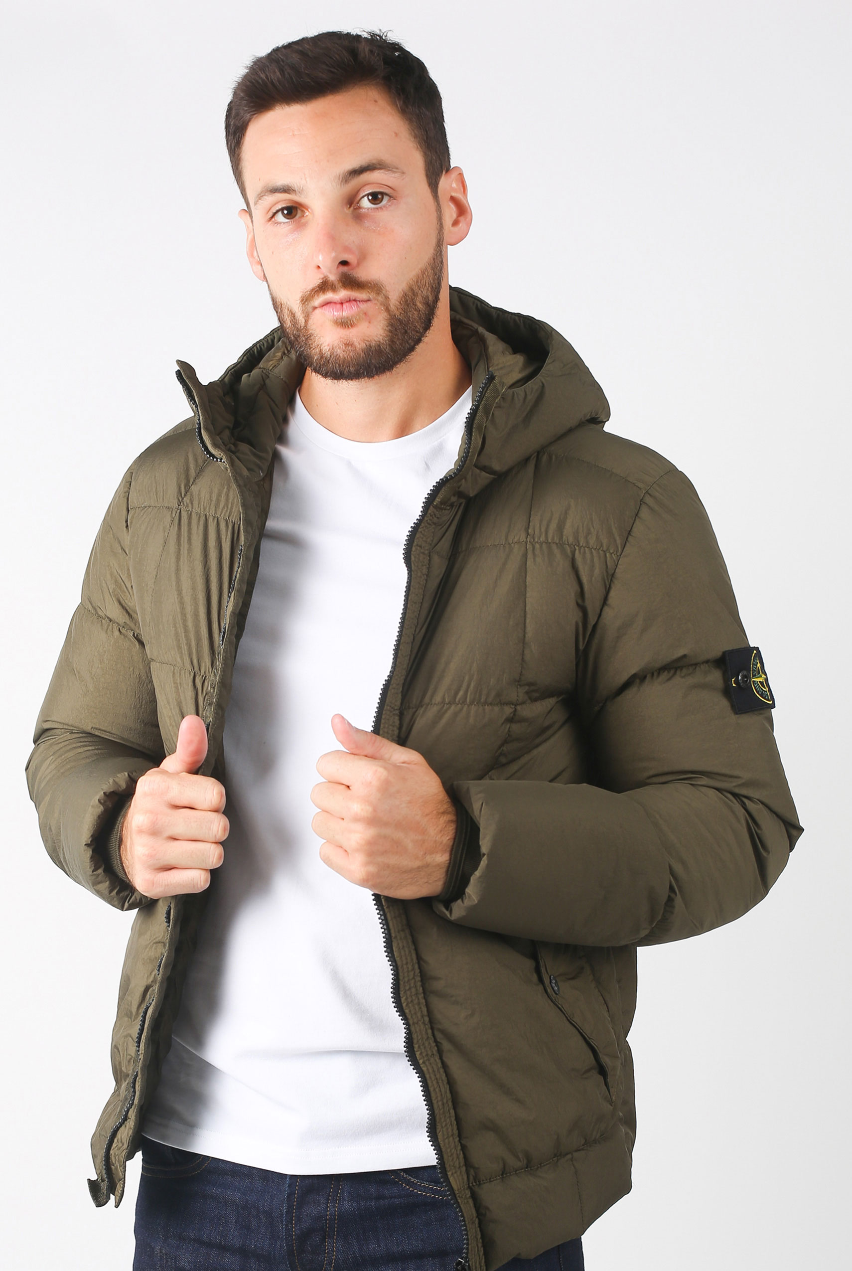 DOUDOUNE STONE ISLAND GARMENT DYED CRINKLE REPS NY DOWN KAKI 691541223-V0058