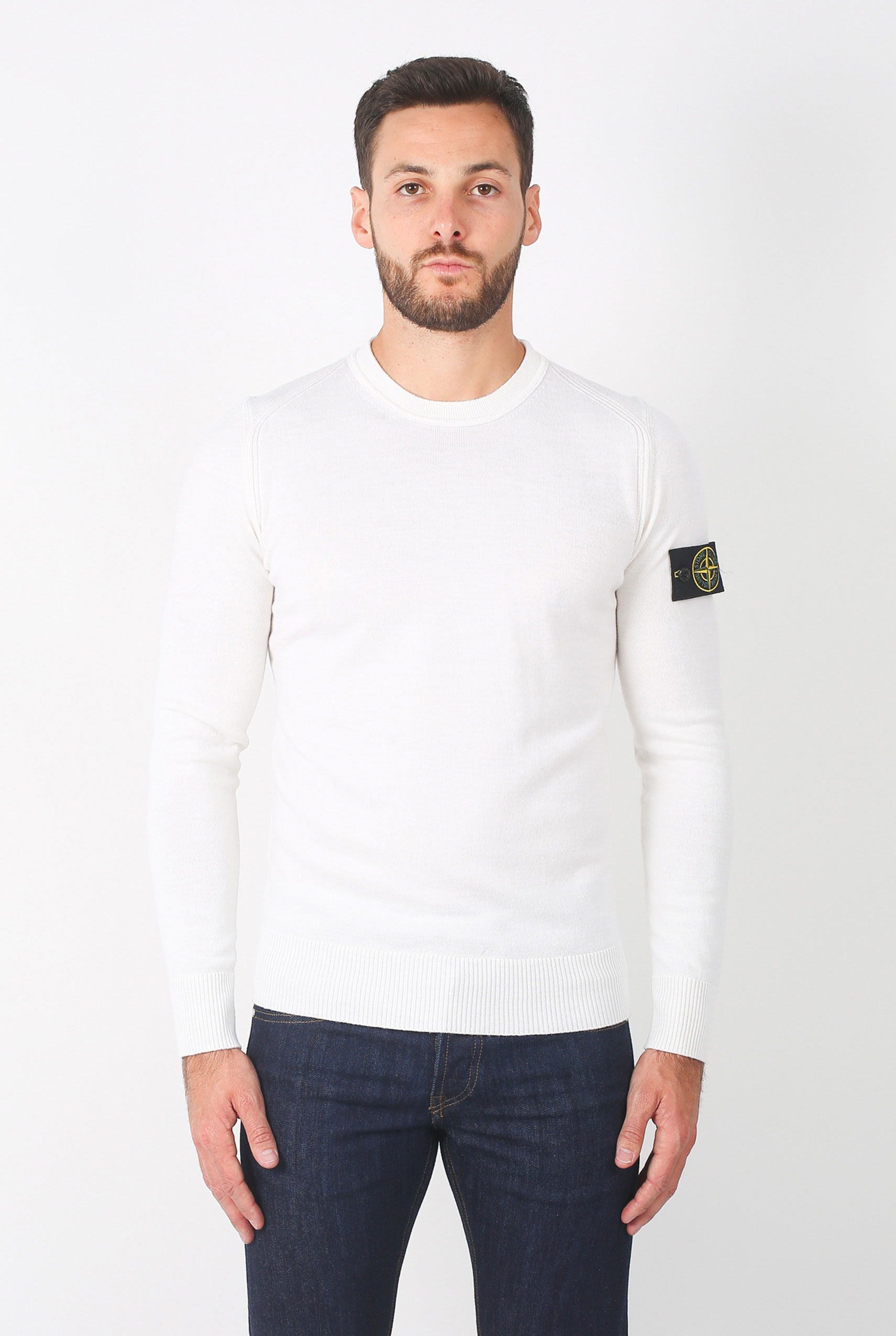 PULL STONE ISLAND BLANC 6915524C4-V0001