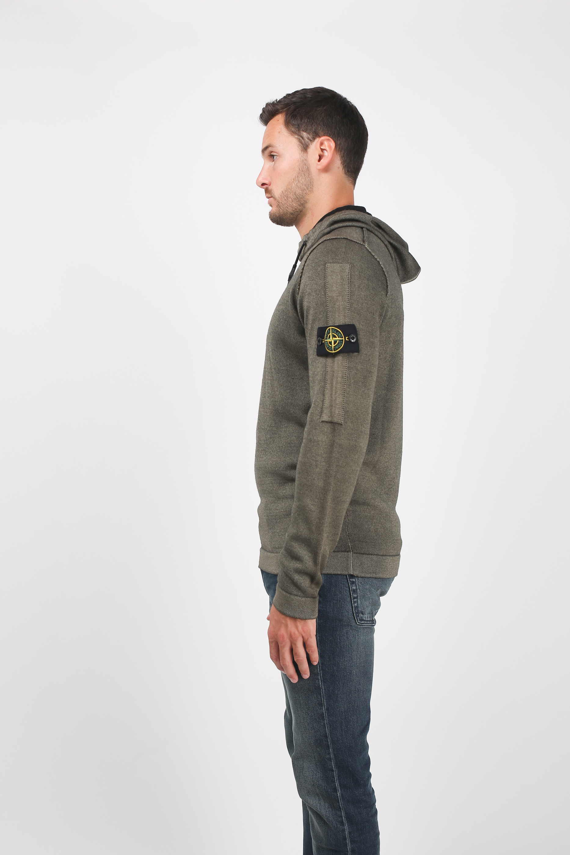 SWEAT STONE ISLAND KAKI 6915572A8-V0058