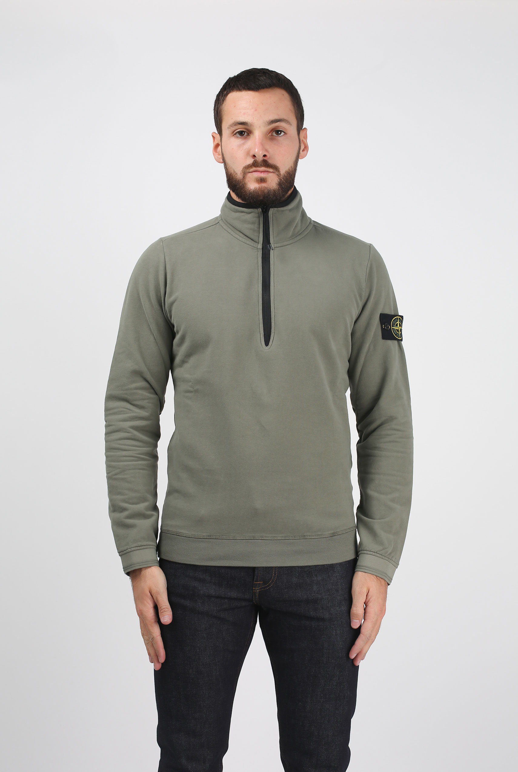SWEAT STONE ISLAND VERT OLIVE 691562138-V0058