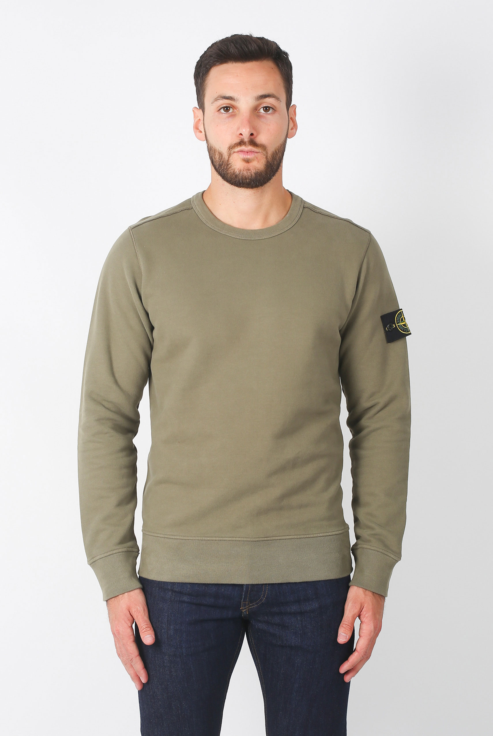 SWEAT STONE ISLAND VERT OLIVE 691562720-V0058