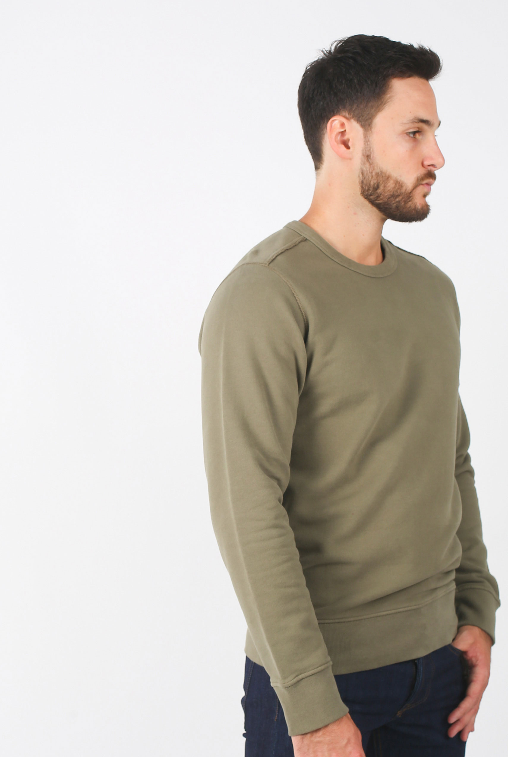 SWEAT STONE ISLAND VERT OLIVE 691562720-V0058