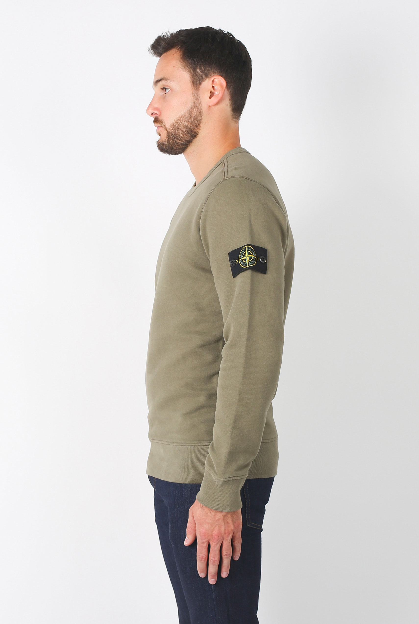 SWEAT STONE ISLAND VERT OLIVE 691562720-V0058