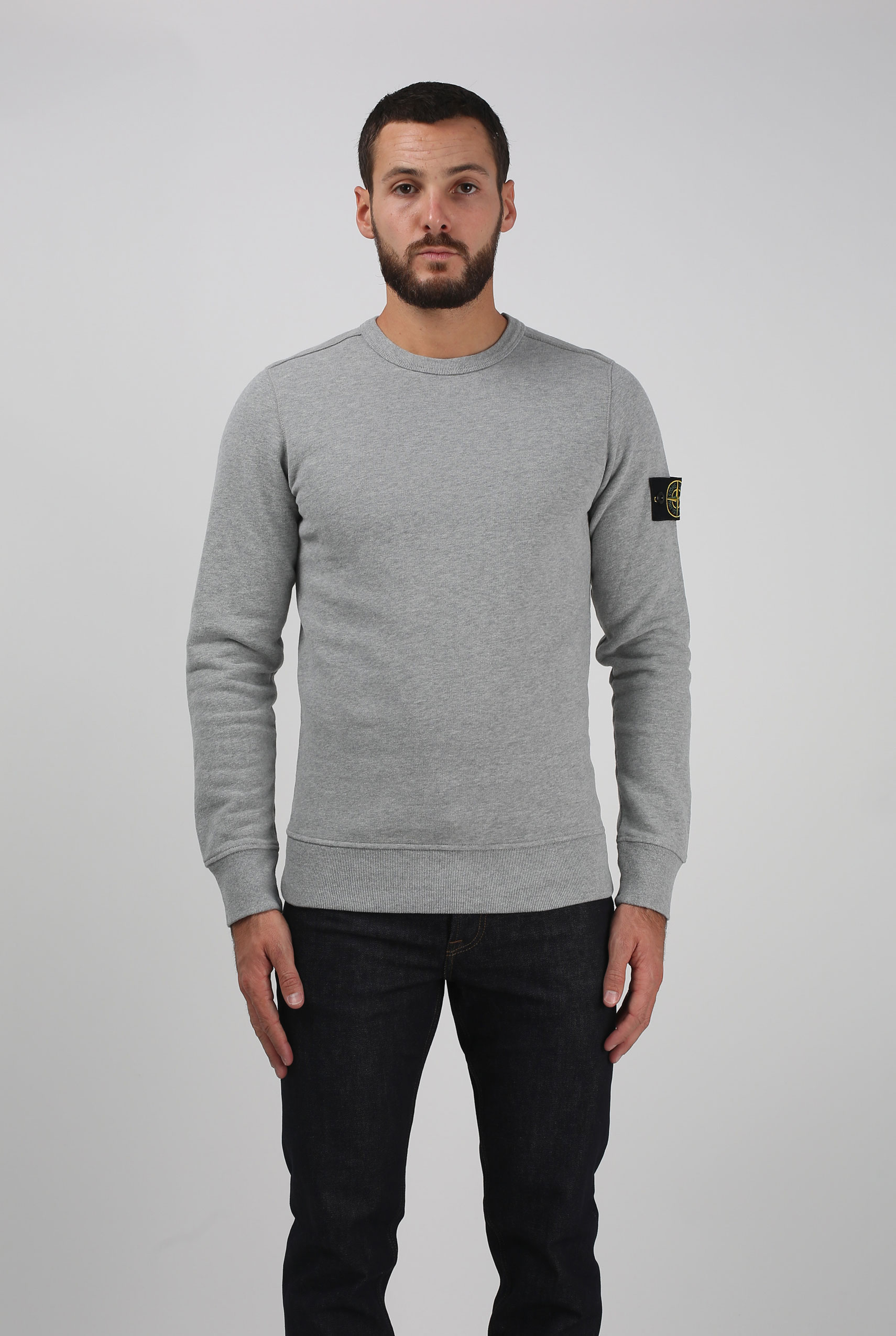 SWEAT STONE ISLAND GRIS 691562720-V1064