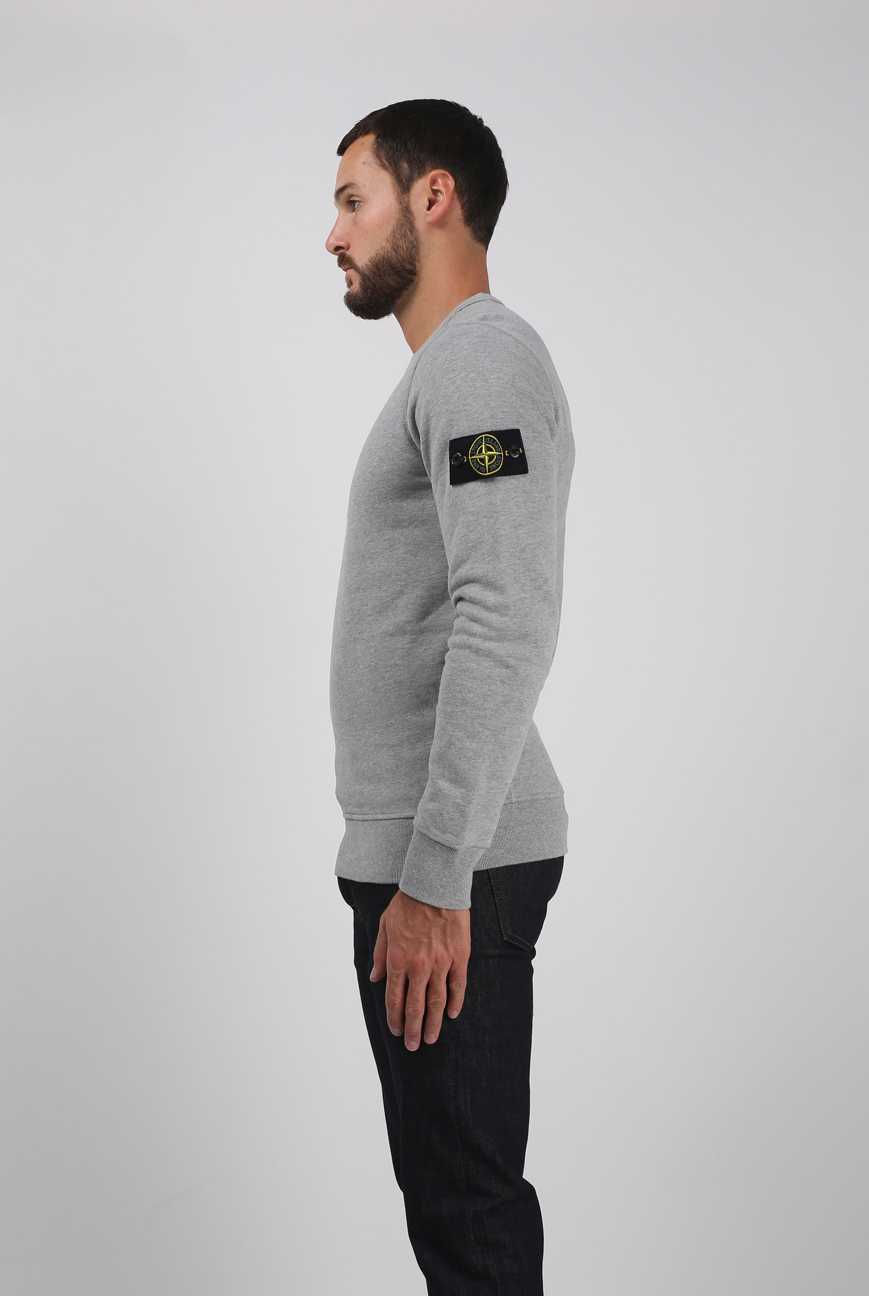 SWEAT STONE ISLAND GRIS 691562720-V1064