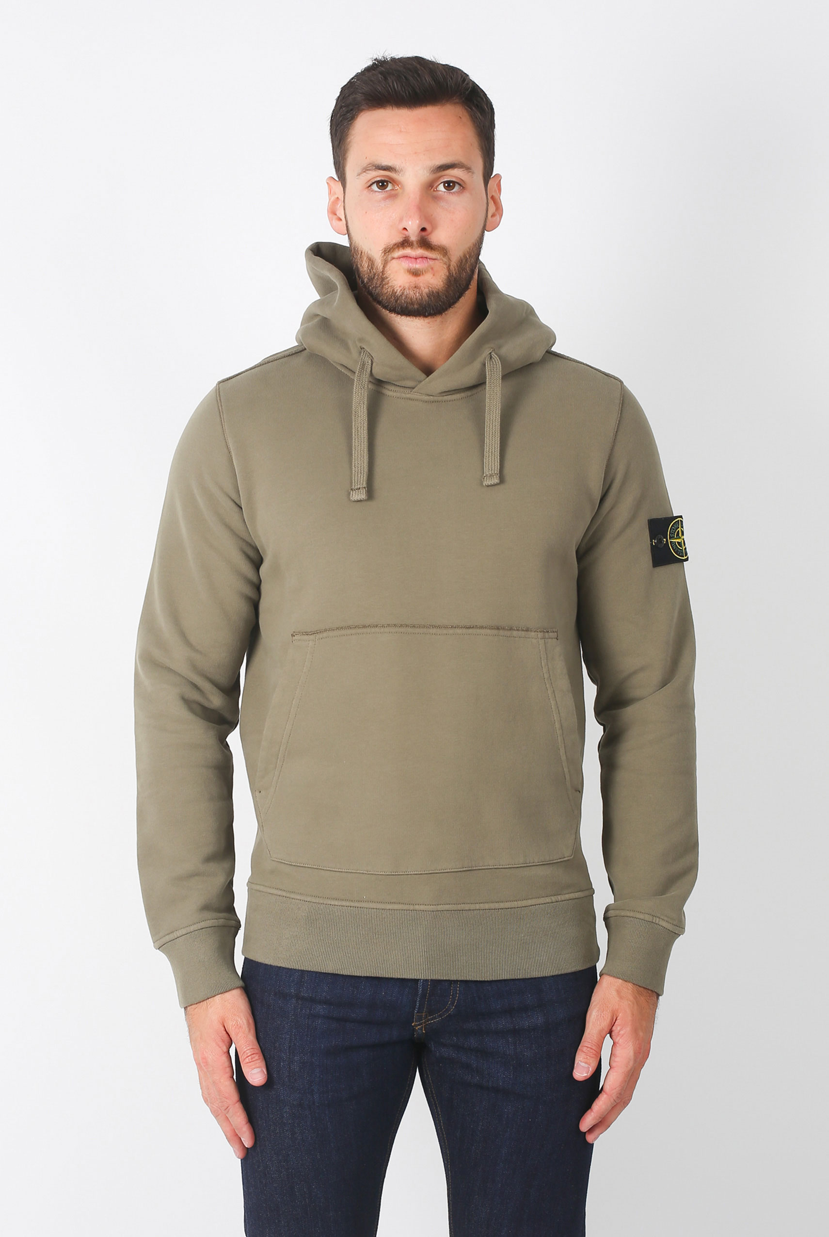 SWEAT STONE ISLAND VERT OLIVE 691562820-V0058