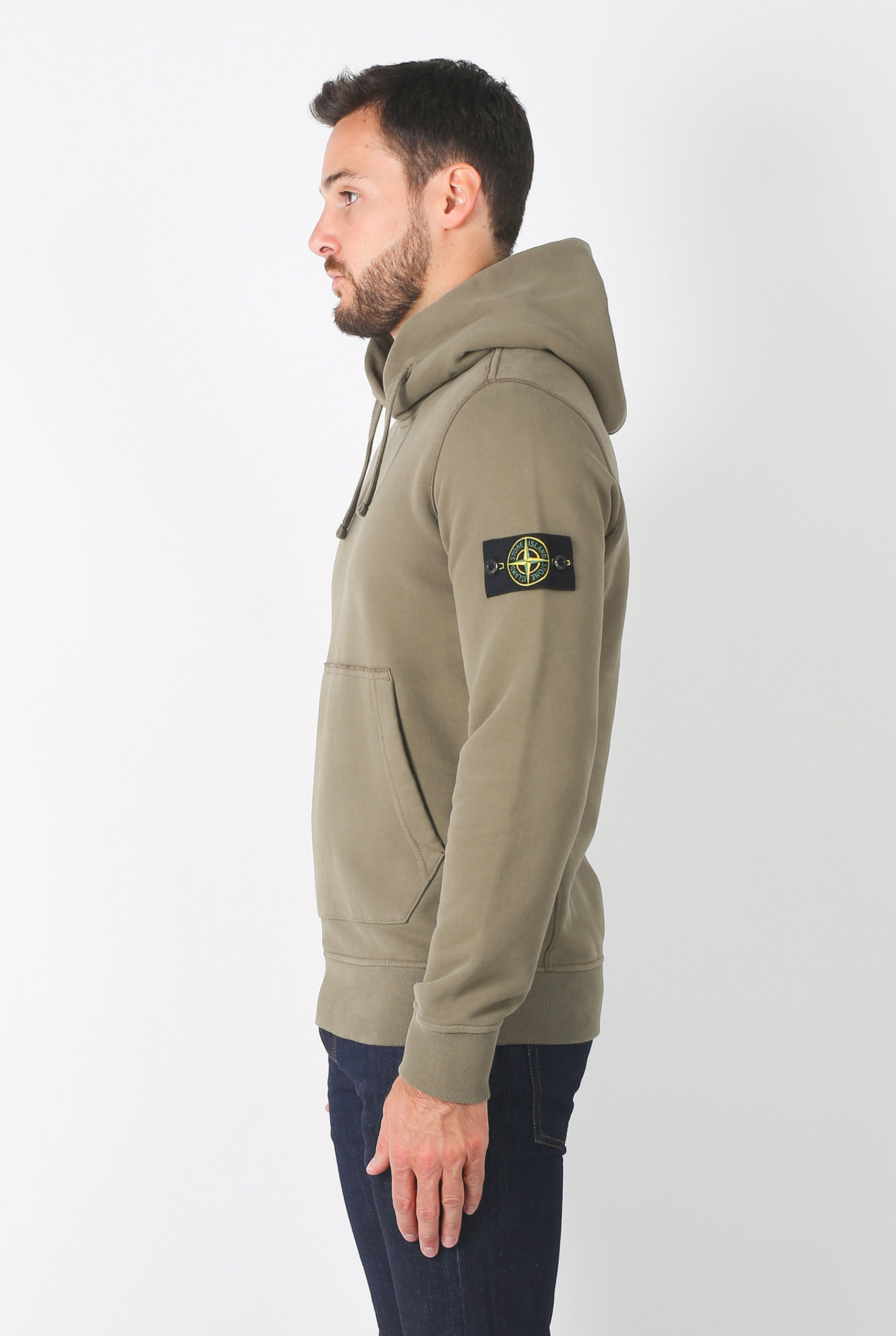 SWEAT STONE ISLAND VERT OLIVE 691562820-V0058