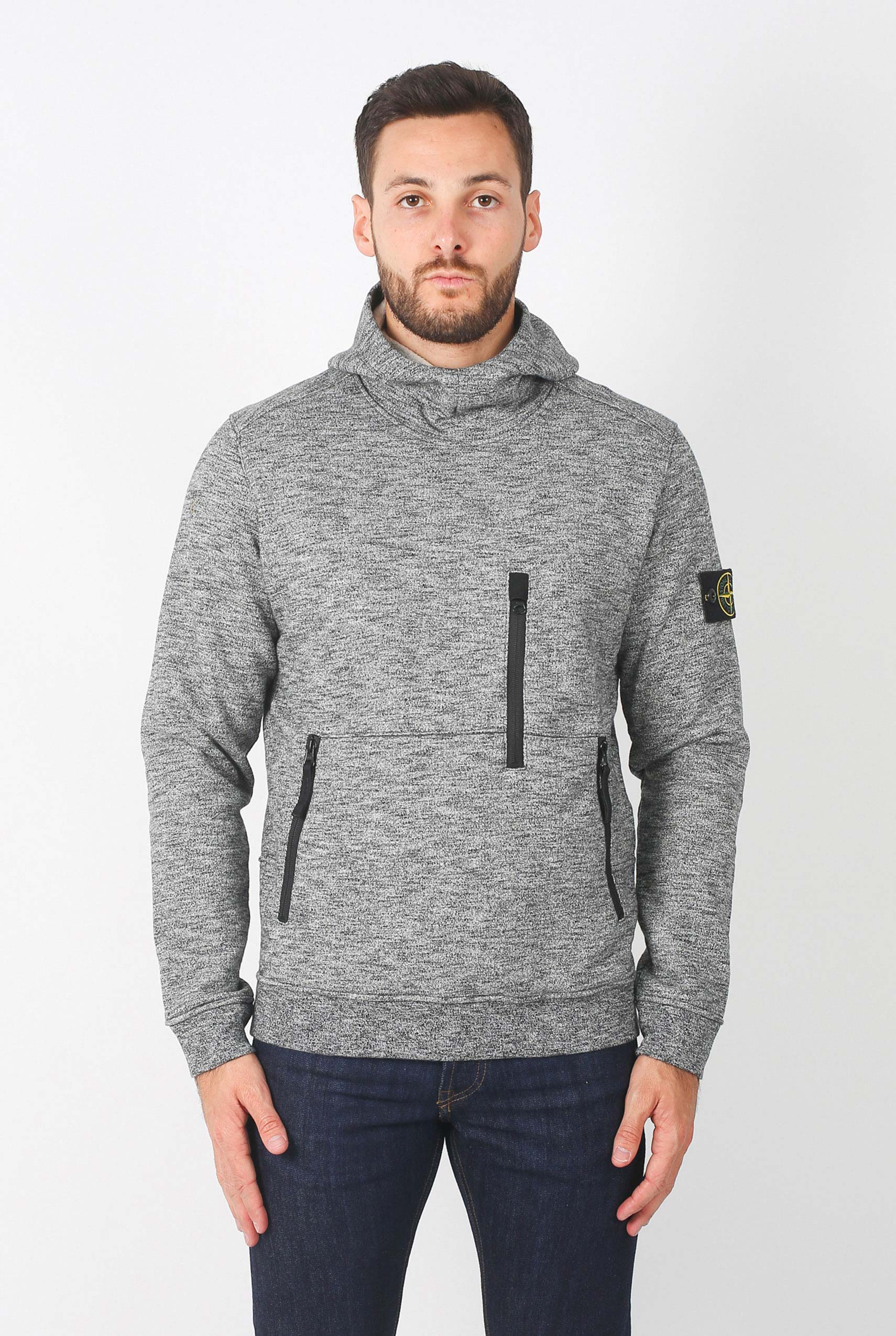 SWEAT STONE ISLAND GRIS 691563337-V0065