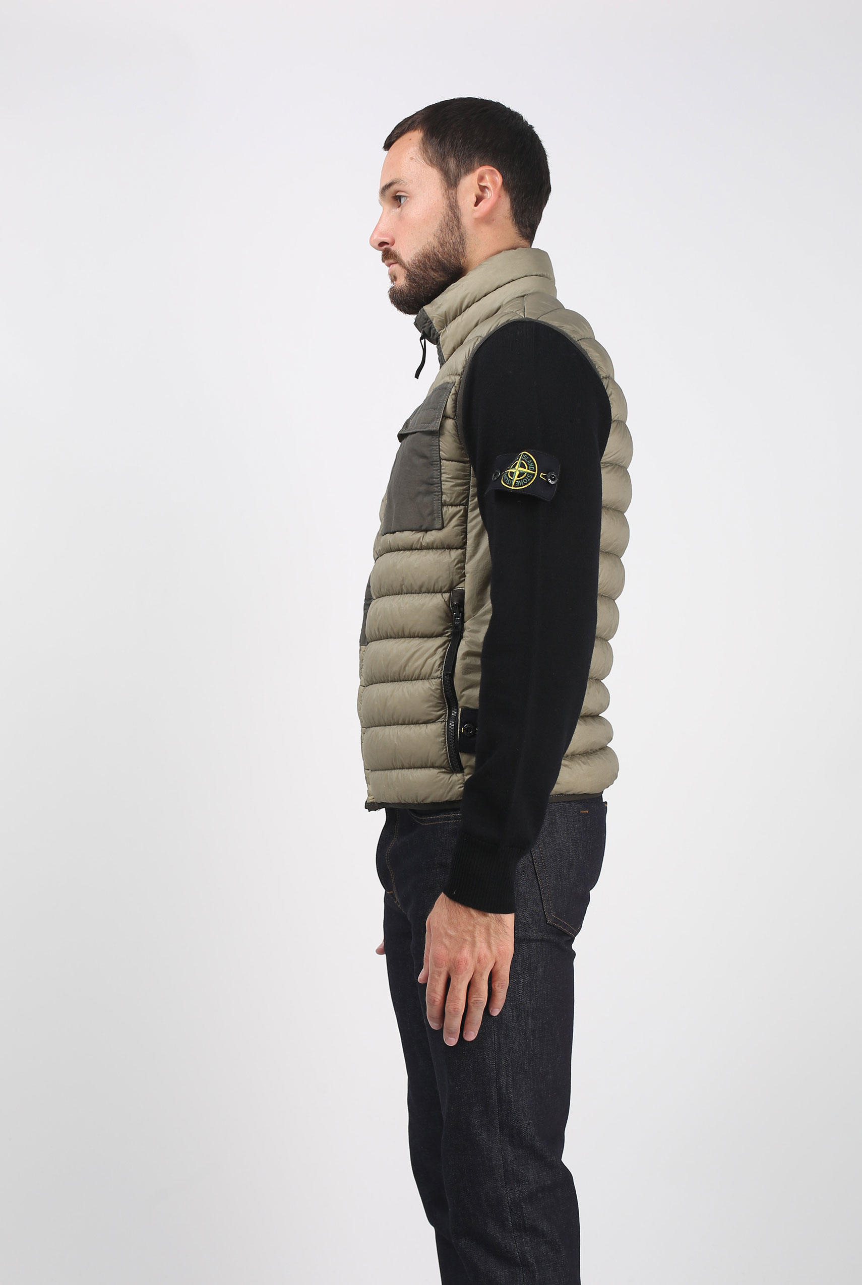 DOUDOUNE SANS MANCHE STONE ISLAND VERT OLIVE 6915G0424-V0058