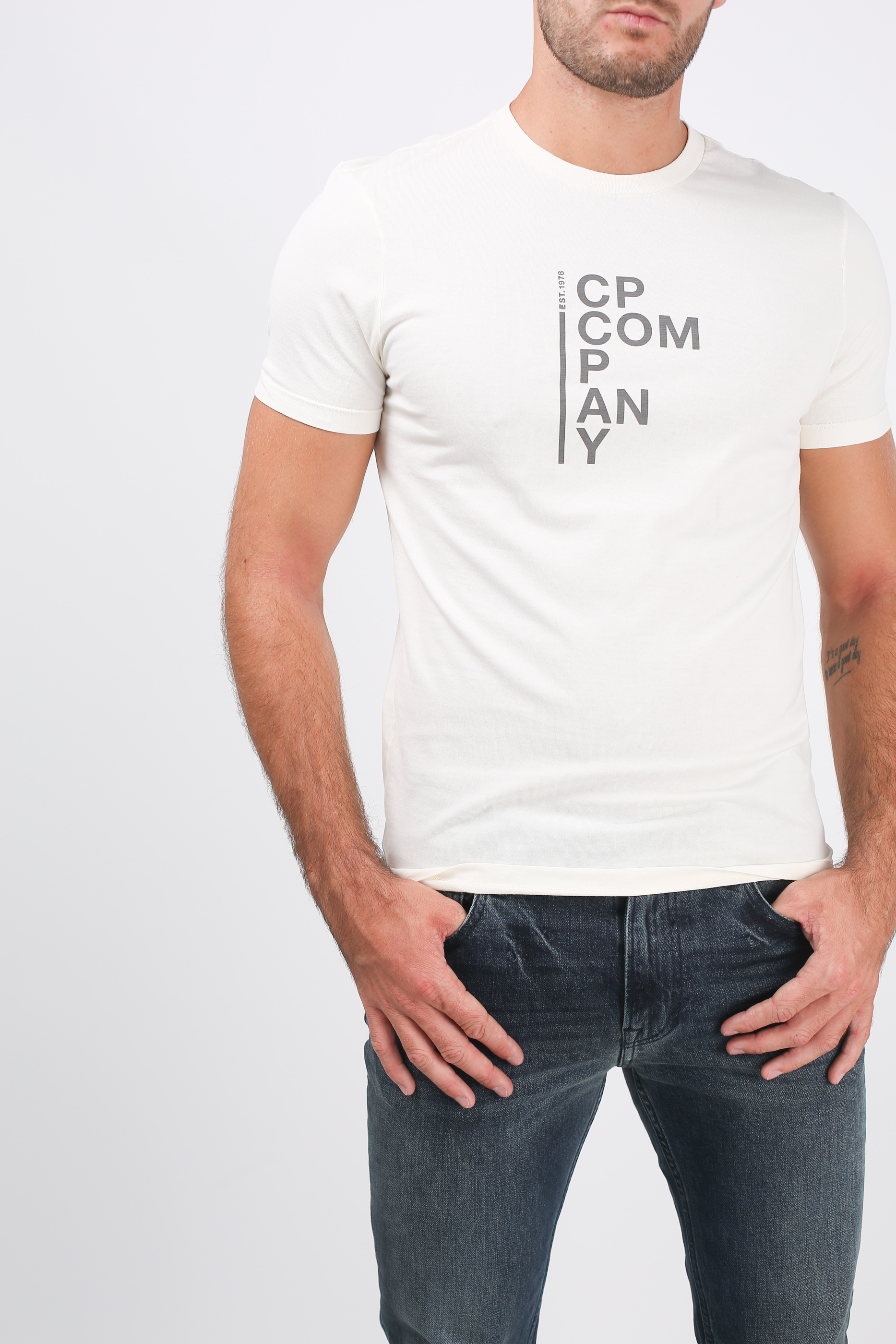 T-SHIRT C.P. COMPANY BLANC S118A 0444G-103