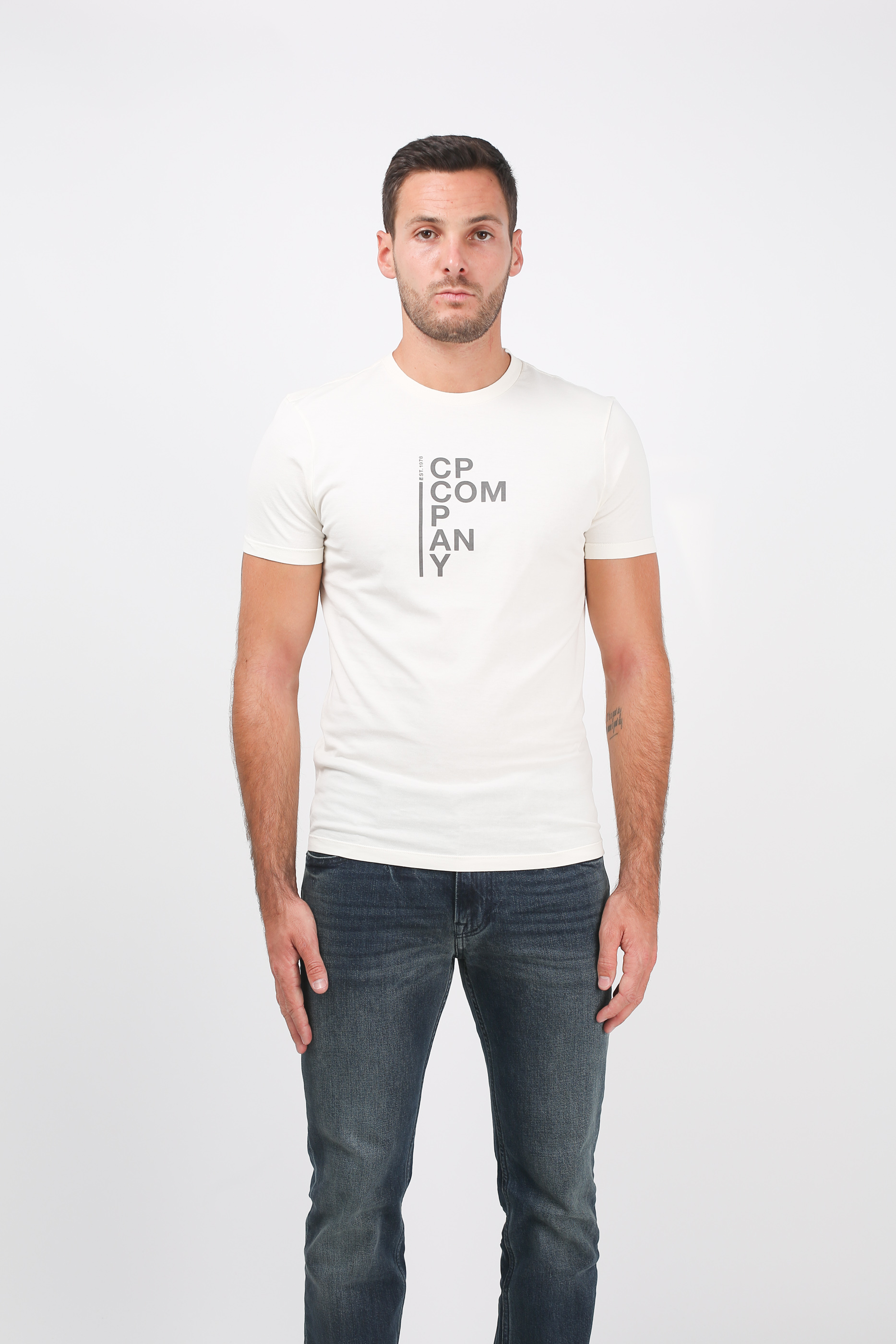 T-SHIRT C.P. COMPANY BLANC S118A 0444G-103
