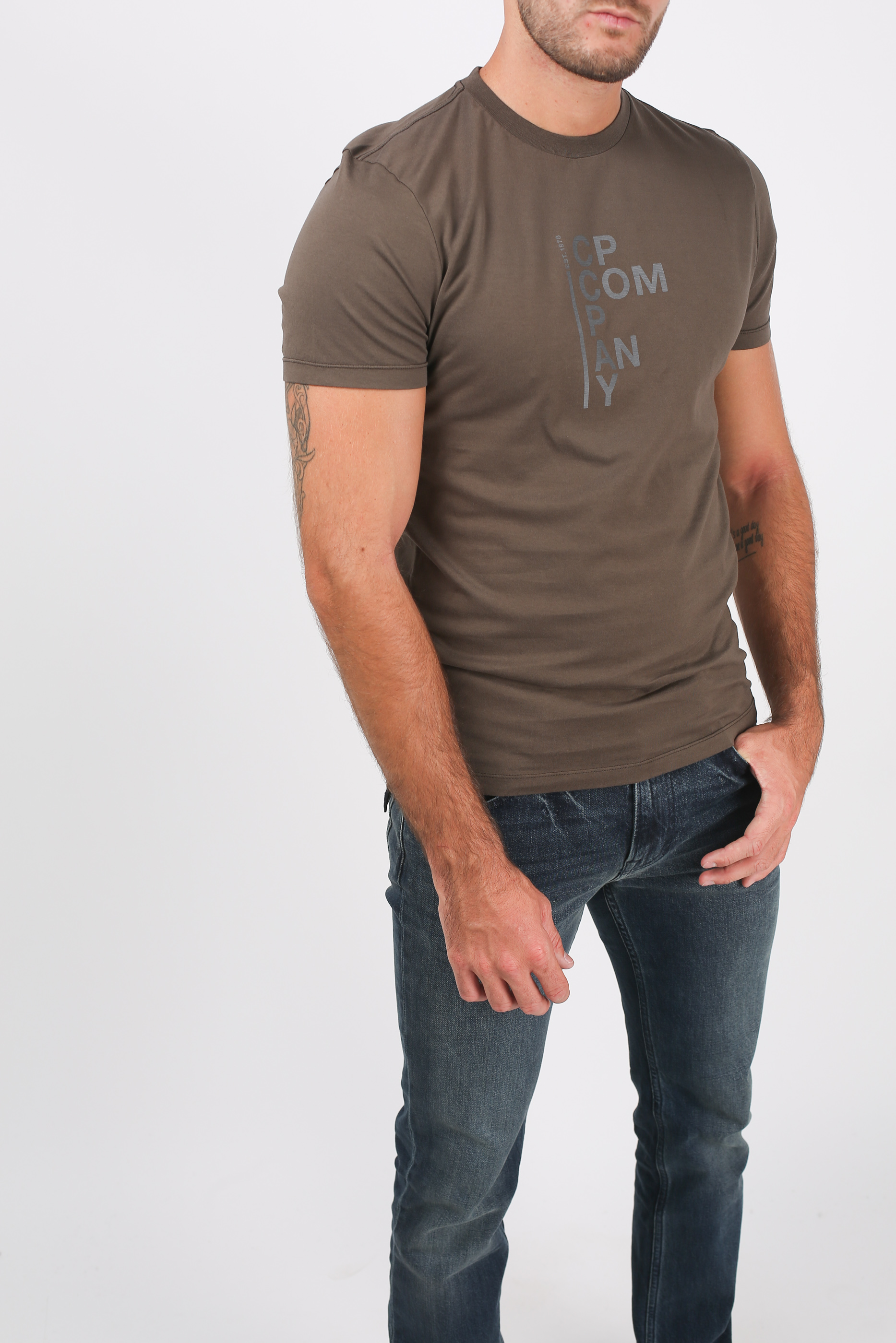 T-SHIRT C.P. COMPANY KAKI S118A 0444G-922