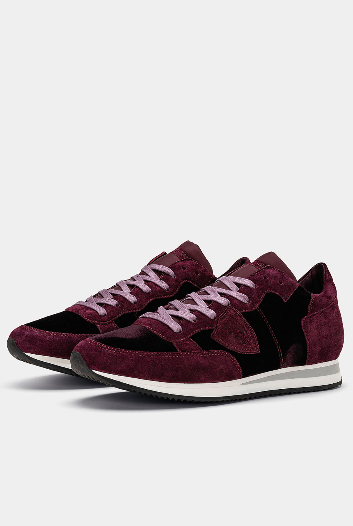 BASKETS PHILIPPE MODEL VELOURS BORDEAUX TRLU-EV10