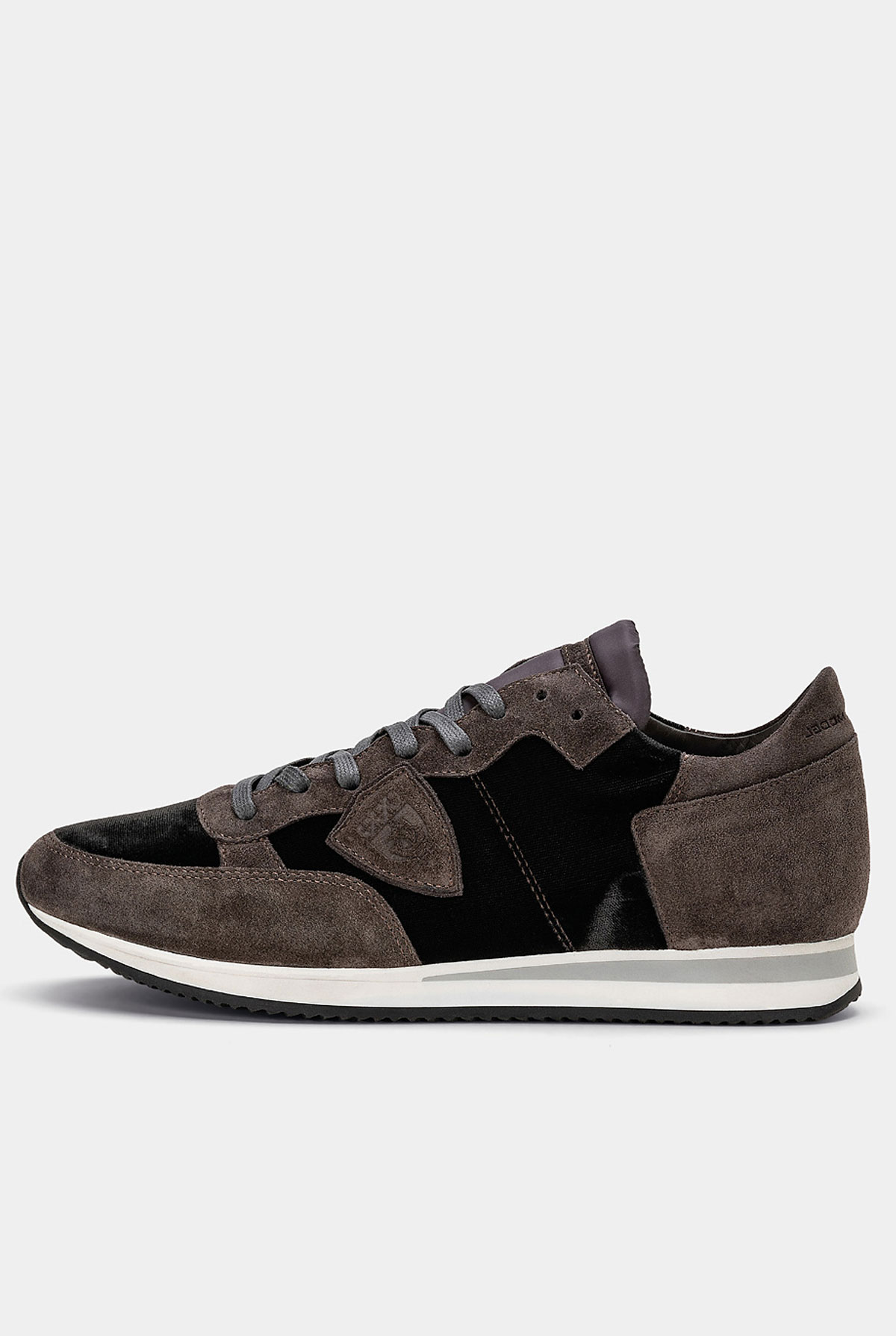 BASKETS PHILLIPE MODEL VELOURS GRIS TRLU-EV09