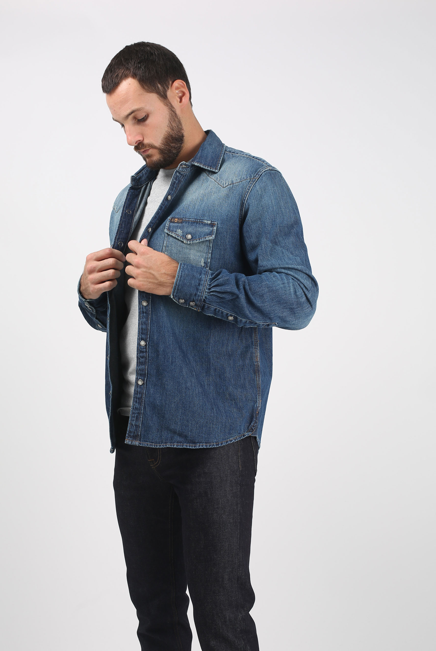 CHEMISE SEVEN EN JEAN S63M3800-DZ
